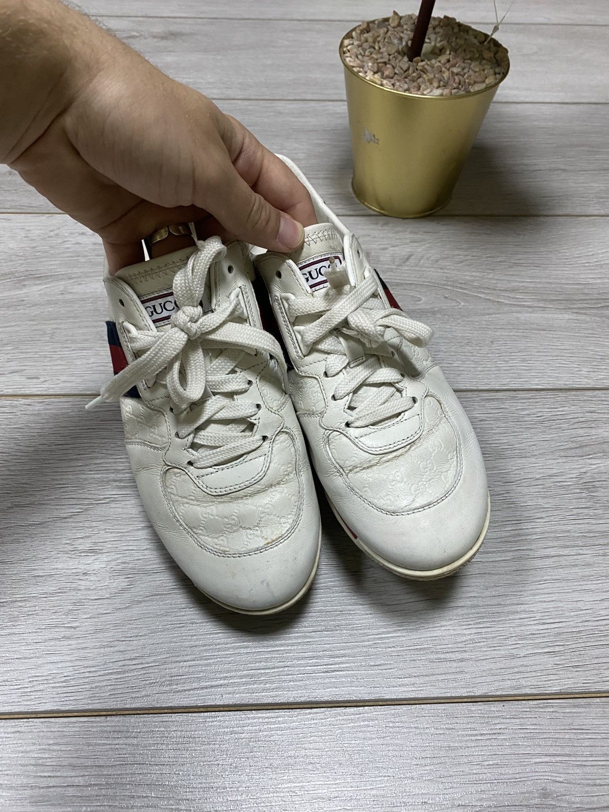 Gucci Gucci monogram GG leather sneakers ace green red Size US 8 / IT 38 - 2 Thumbnail