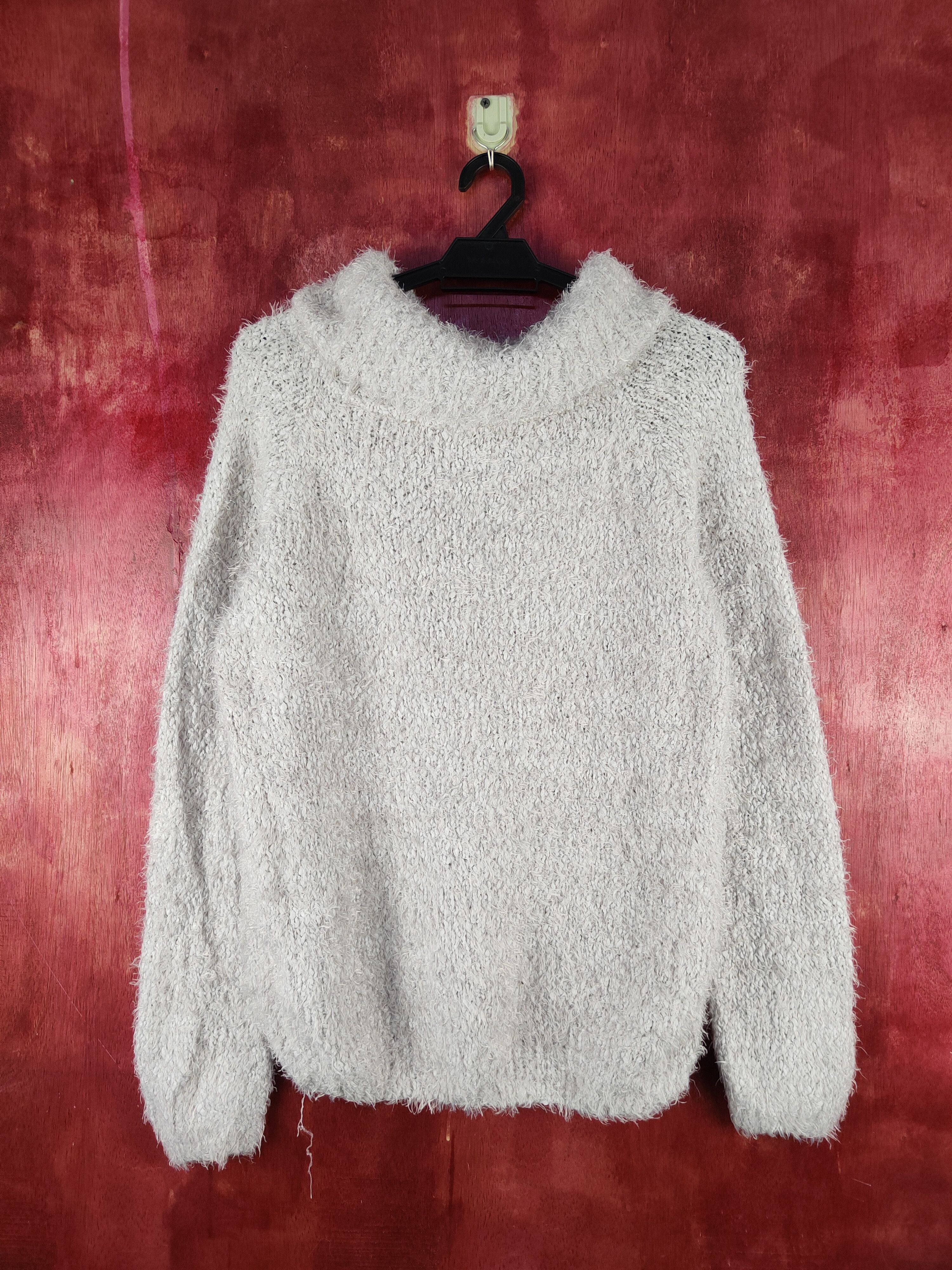 Homespun Knitwear Dreskip Light Gray Shag Shaggy Fur Mohair Knitwear #S2099 Size L / US 10 / IT 46 - 7 Thumbnail