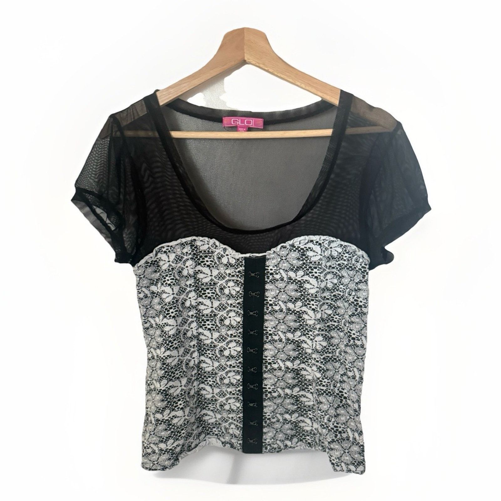 Other Y2K GLO 90’s Corset Milkmaid Mesh Goth Witchy EMO Punk Top Size L / US 10 / IT 46 - 1 Thumbnail