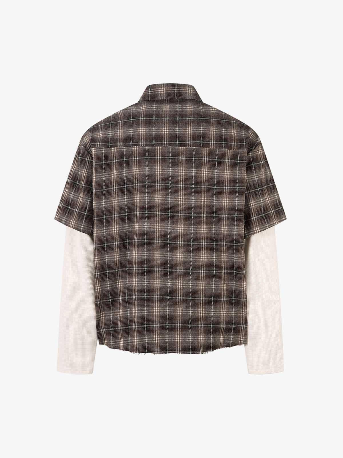 Flannel Street Faux Two-piece Damaged Plaid Long-sleeved Shirt Size US M / EU 48-50 / 2 - 2 Thumbnail
