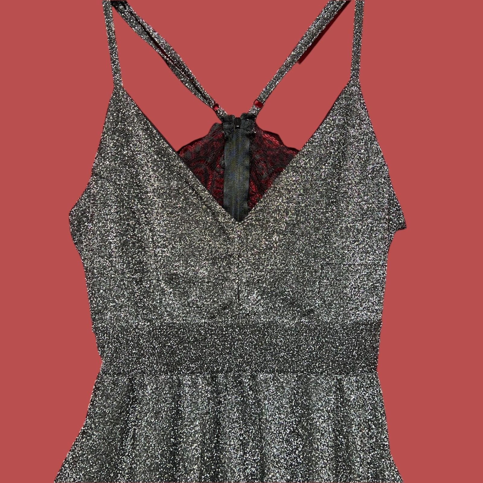 rue21 Rue 21 - Women's Sparkly Sleeveless High Low Hem Ruffle Dres Size S / US 4 / IT 40 - 16 Thumbnail