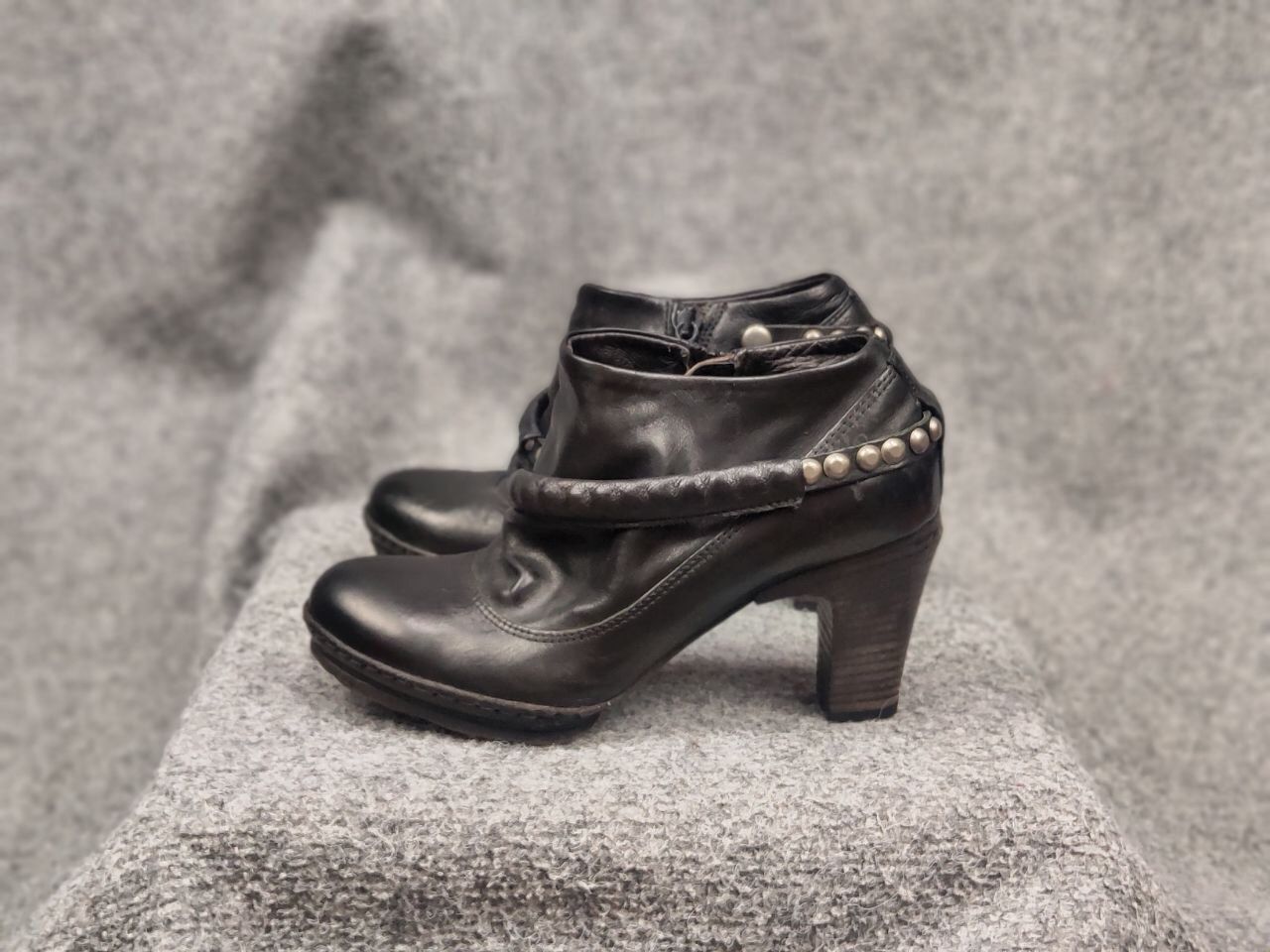 A.S.98 A.S.98 Airstep Design Heels Black Leather low Zip Boots Size US 6 / IT 36 - 4 Thumbnail