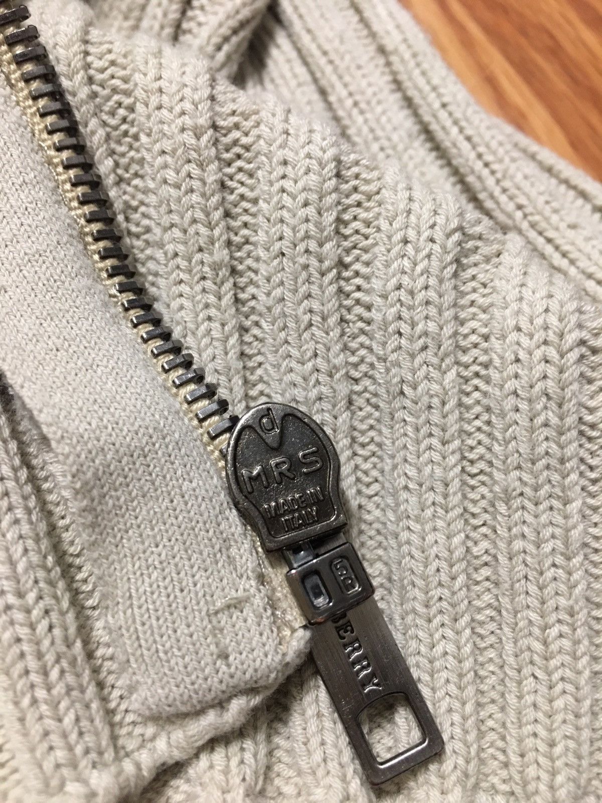 Burberry Burberry London Beige Cotton Knit Zip Sweater Size L Size US L / EU 52-54 / 3 - 15 Thumbnail