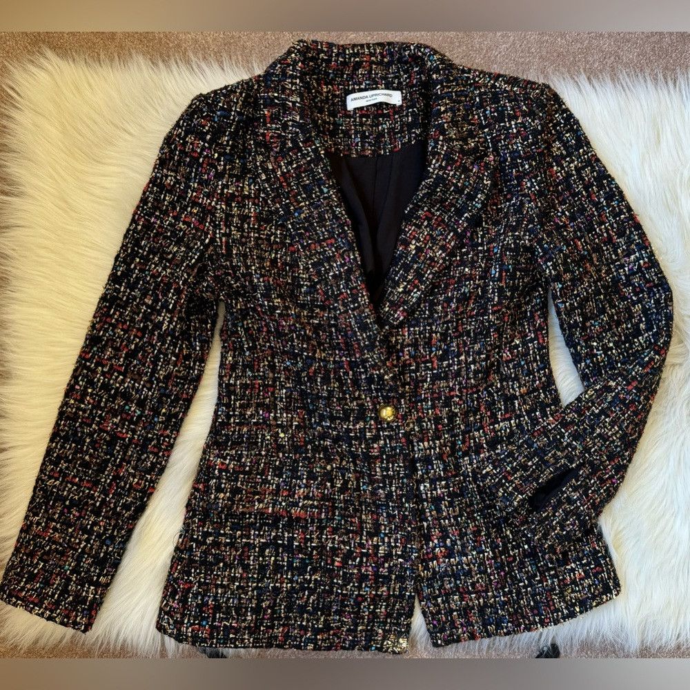 Amanda Uprichard Amanda Uprichard Aldridge Blazer Lyra Tweed Single Gold But Size M / US 6-8 / IT 42-44 - 2 Thumbnail