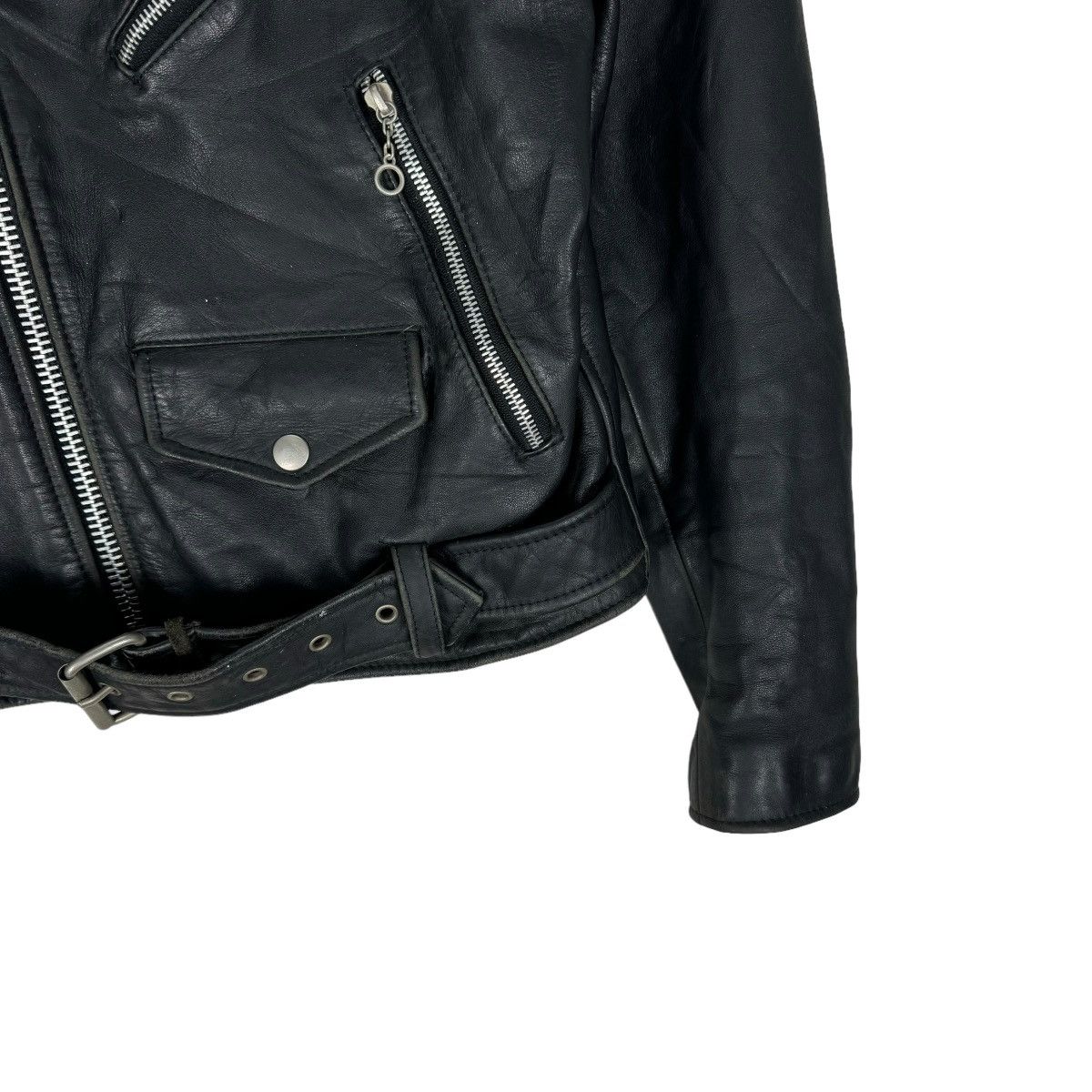 Japanese Brand ☀️HOUSTON DOUBLE COLLAR BIKERS LEATHER JACKET Size US M / EU 48-50 / 2 - 5 Thumbnail