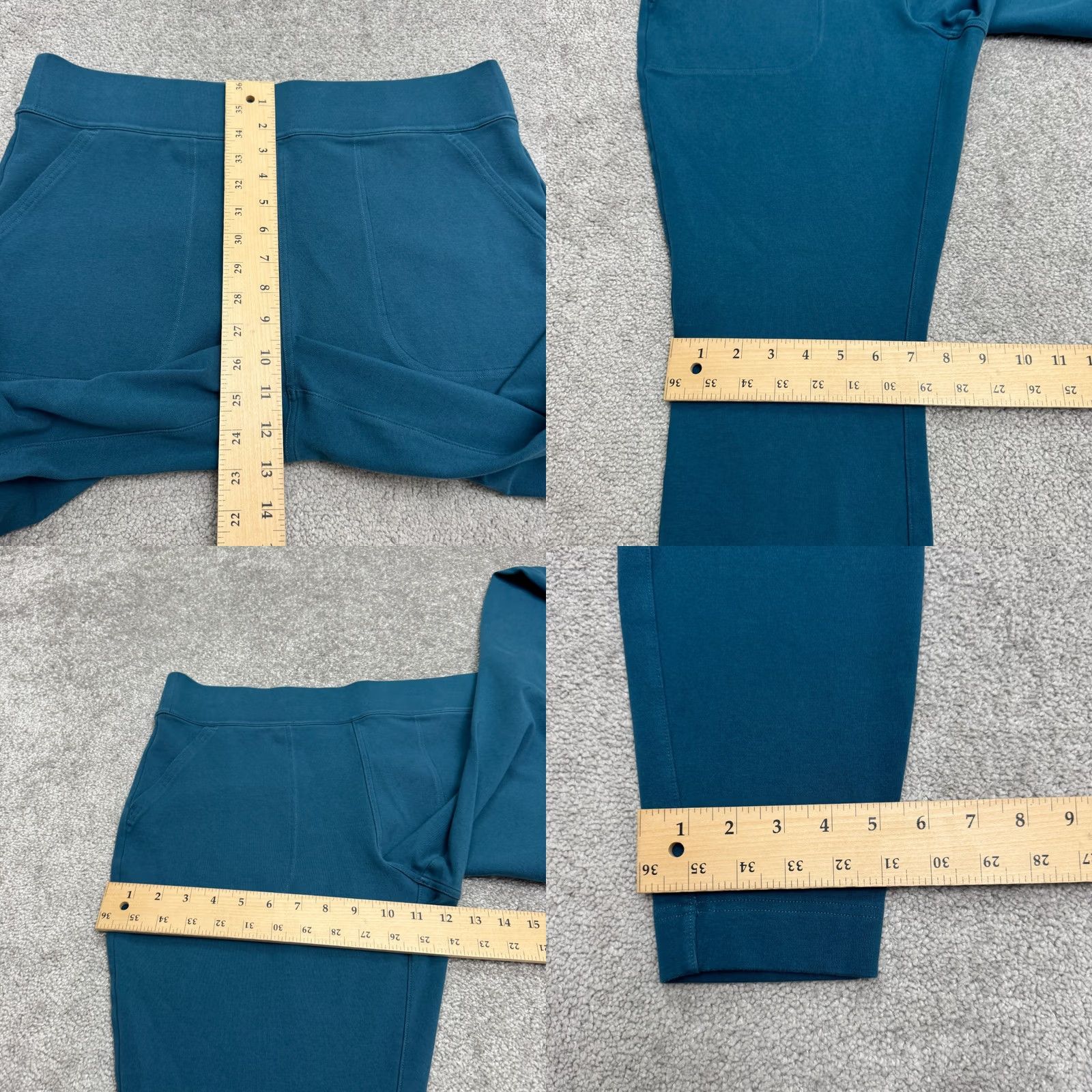 CO Duluth Legging Pants Womens Large Regular Teal Blue Cotton Blend Comfortable Stretch Pull On Casual Knit Inseam 27 in Ankle Size 36" / US 14 / IT 50 - 9 Thumbnail