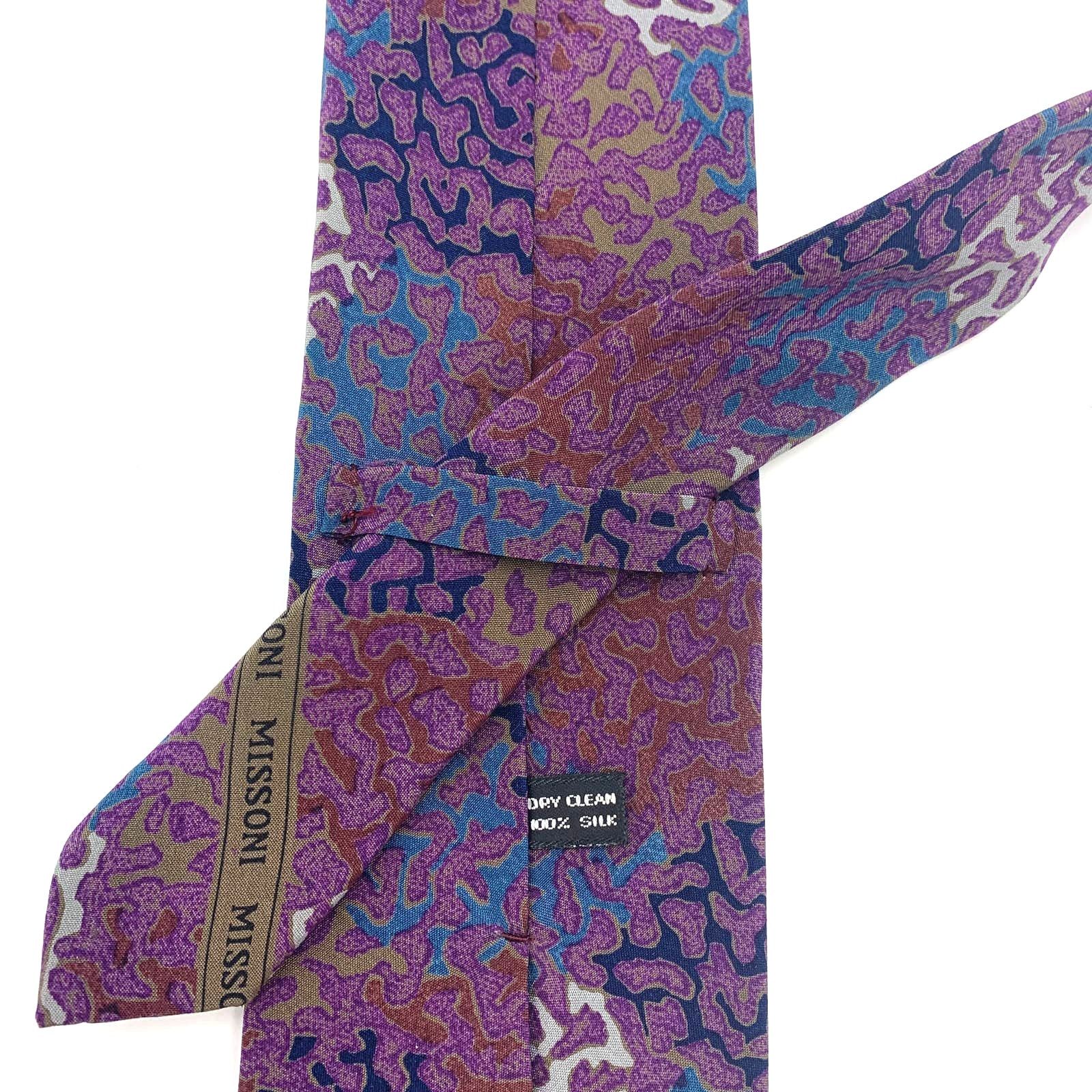 Missoni Missoni Silk Tie Abstract Purple Print Size ONE SIZE - 4 Thumbnail