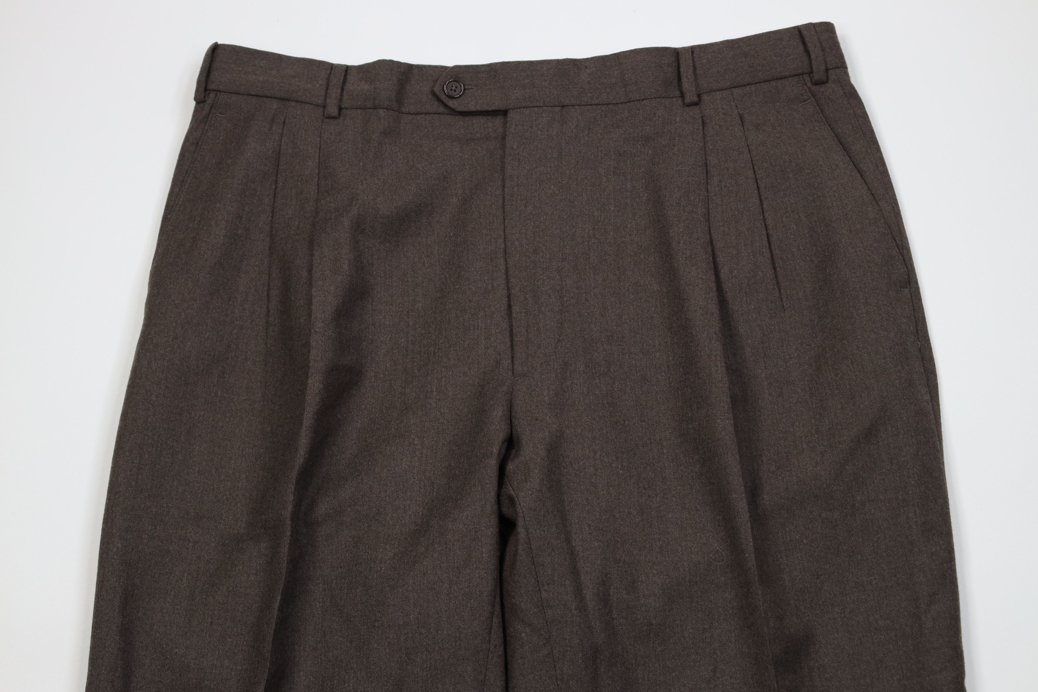 Vintage Vintage Streetwear Blend Knit Wide Leg Chino Pants Brown Size US 38 / EU 54 - 2 Thumbnail