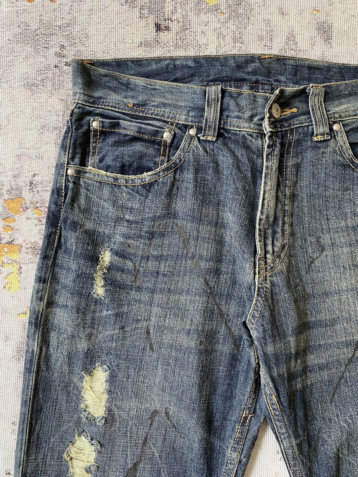 Japanese Brand Japanese Brand Distressed Flare Denim Size US 32 / EU 48 - 8 Thumbnail