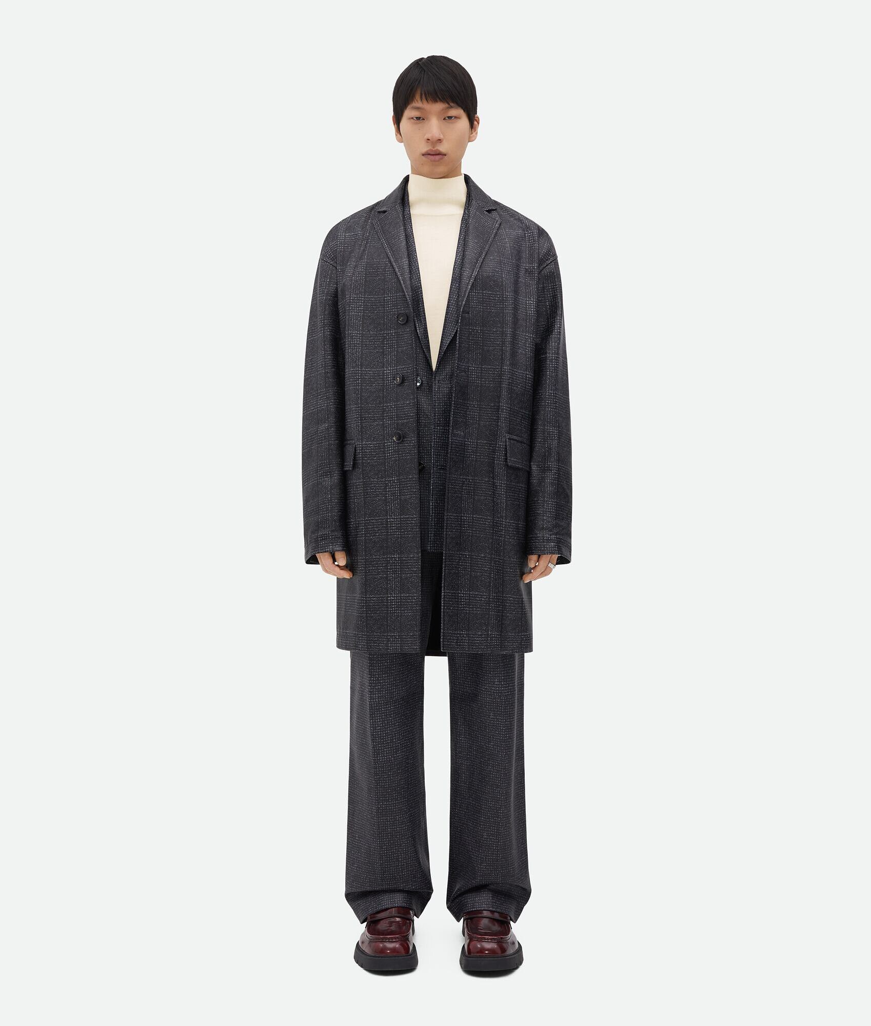 Bottega Veneta o1w1db10525 Printed Leather Prince Of Wales Coat Size US L / EU 52-54 / 3 - 6 Thumbnail