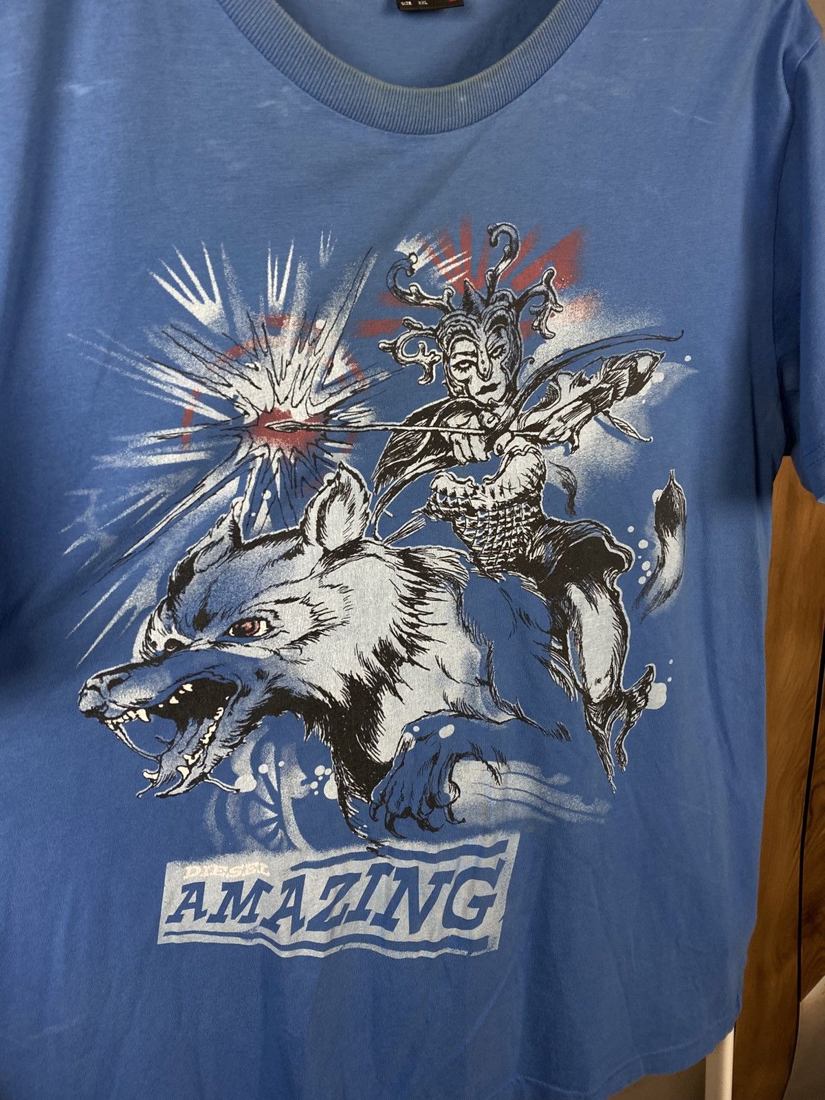 Diesel 🐺Vintage 90s T-Shirt Diesel Wold Amazing Movie Logo Tee🐺 Size US XXL / EU 58 / 5 - 2 Thumbnail