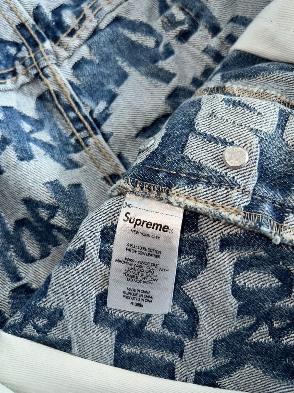 Supreme Supreme Fat Tip Jacquard Regular Jean Blue | Grailed