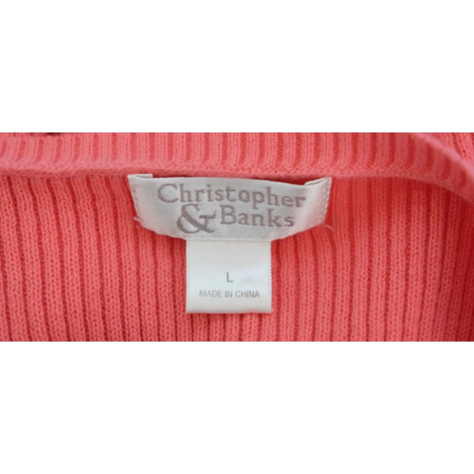 Vintage Christopher & Banks Sweater Sleeveless 100% Cotton Pink Women's L #H-10 Size L / US 10 / IT 46 - 7 Thumbnail