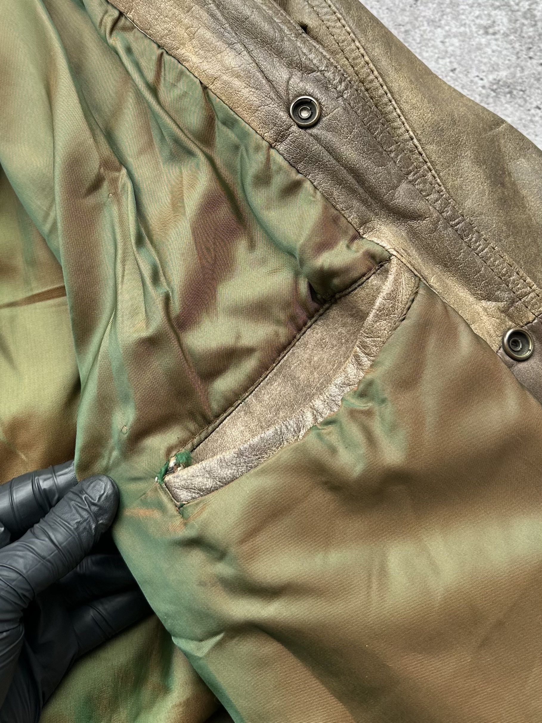 Genuine Leather Vintage Bondage Faded Leather Military Jacket C2(V13) Size US M / EU 48-50 / 2 - 11 Thumbnail