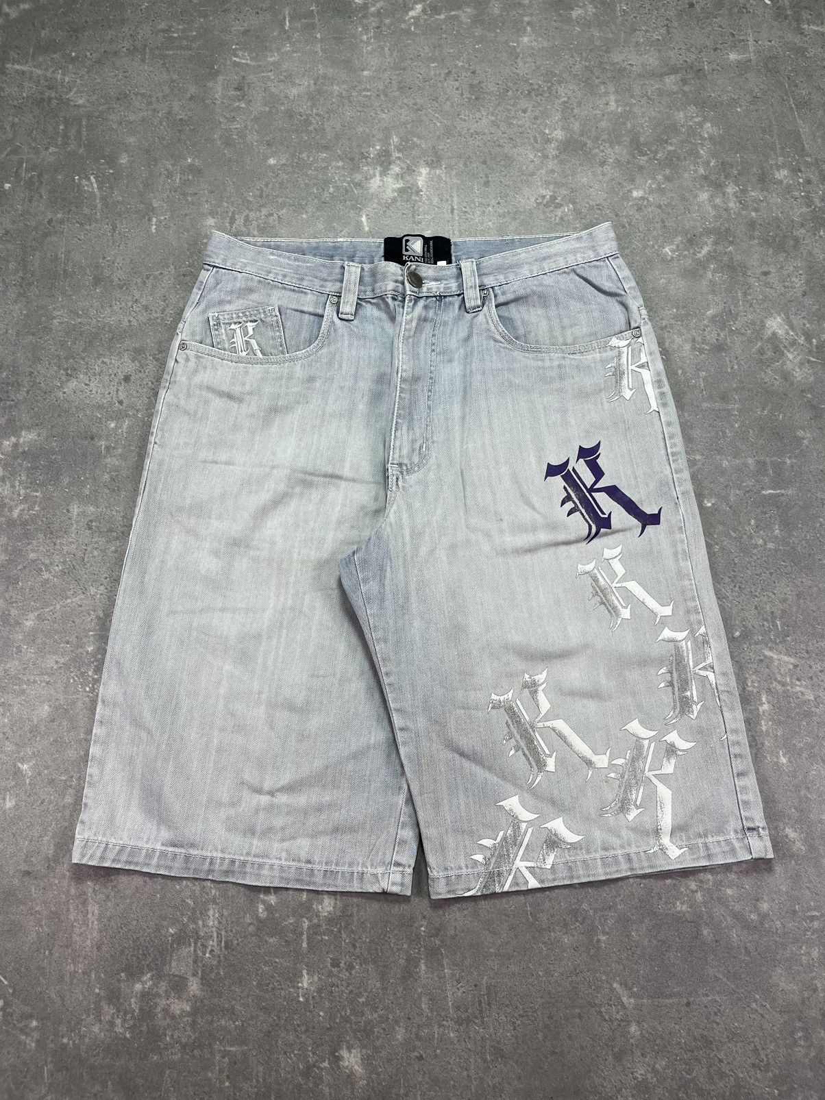 Karl Kani Karl Kani Multilogo Printed Baggy Denim Shorts Jorts 36 Rare Size US 36 / EU 52 - 1 Thumbnail