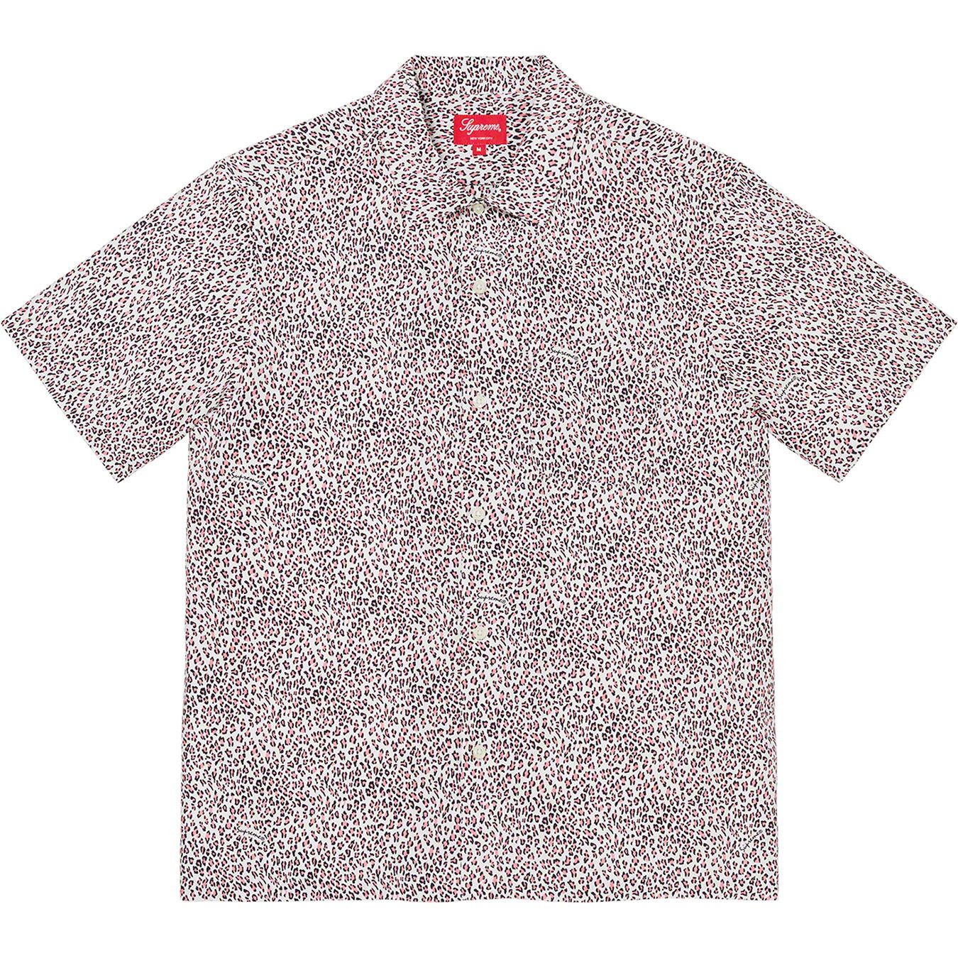 Supreme Leopard Silk S/S Shirt Pink Small Size