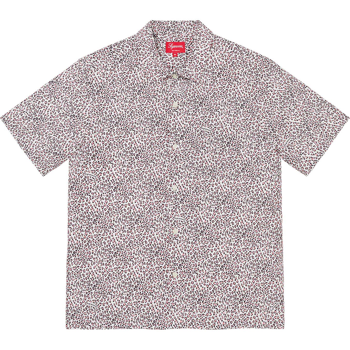 image of Supreme Leopard Silk S/s Shirt Pink Small Size, Men's