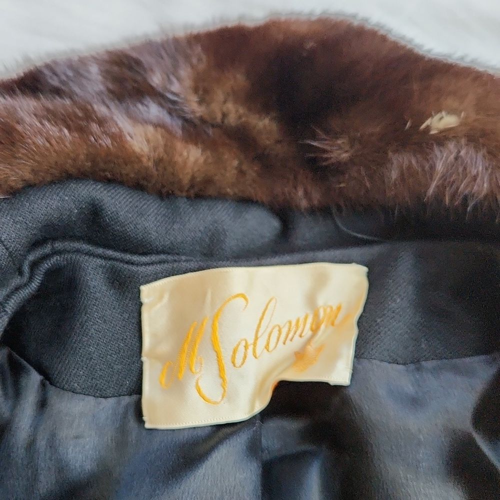 Other M. Solomon Vintage Fur Collar Black Coat Women's Size Medium Size M / US 6-8 / IT 42-44 - 6 Thumbnail