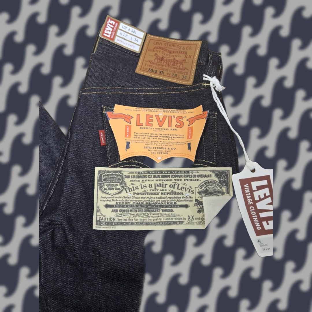 Levi's VINTAGE Levi's 501Z XX Jeans Mens 28x34 Raw Selvedge Denim Dark Blue 1954 LVC Vintage Size US 28 / EU 44 - 1 Thumbnail