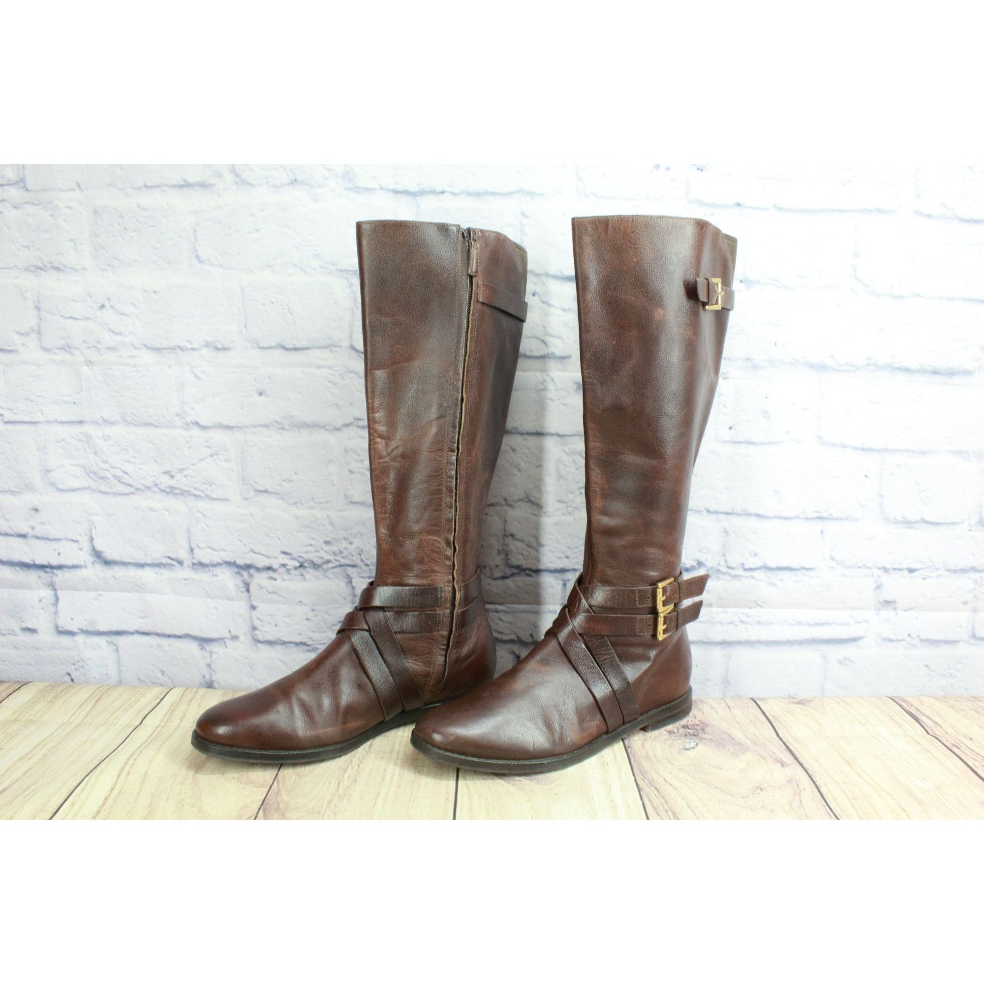 Cole Haan × Leather Cole Haan Leather Distressed Knee High Boots Size 7.5 B Size US 7.5 / IT 37.5 - 2 Thumbnail