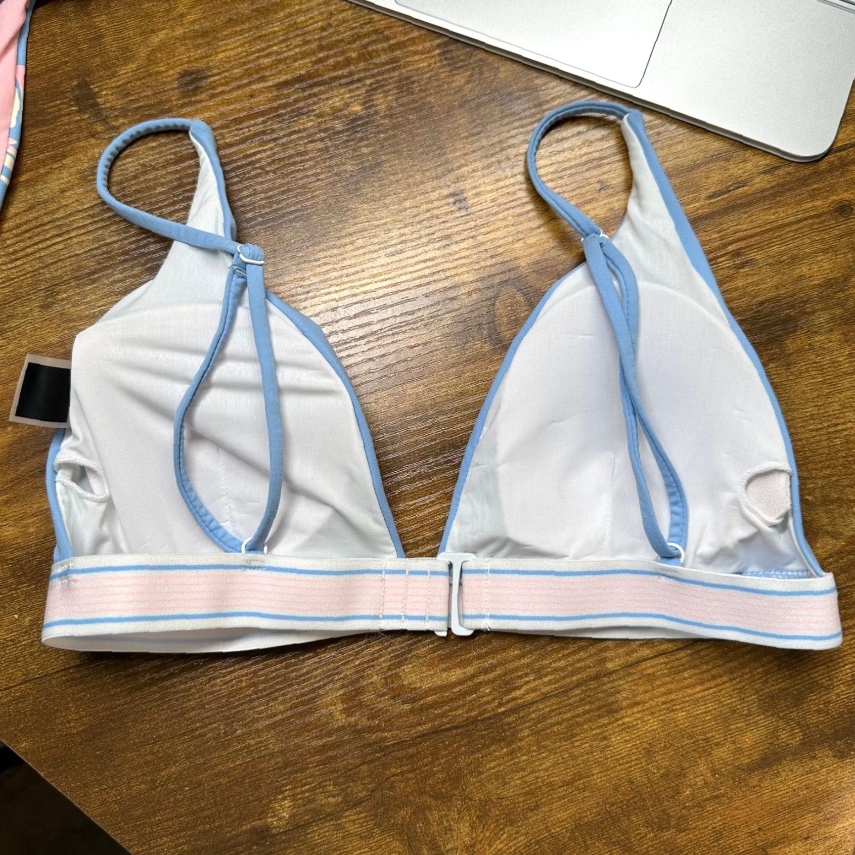 Dolce Vita Dolce Vita Bikini Set Womens Multicolor Tropical Monstera Leaf High Cut Triangle Top 2 Piece XS Pink Yellow Blue Striped Pattern Womens Size XS / US 0-2 / IT 36-38 - 7 Thumbnail