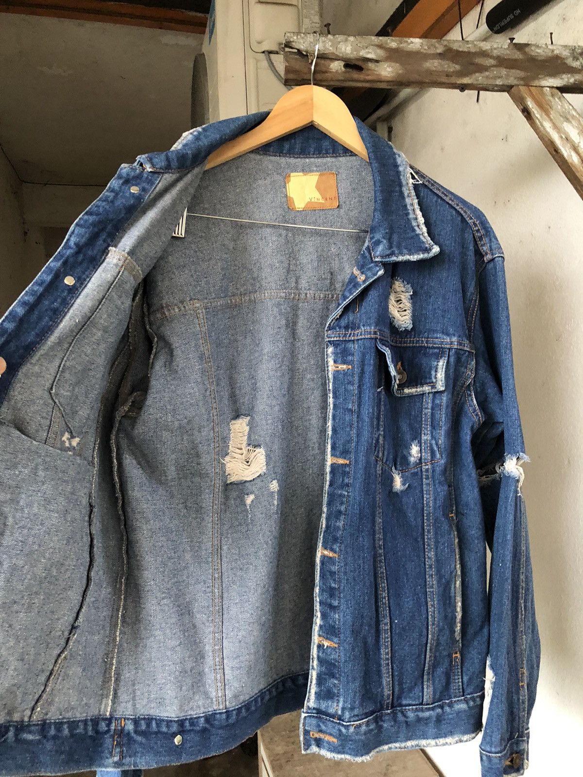 Seditionaries Korean Brans Vincent Punk Distressed Denim Trucker Jacket Size US L / EU 52-54 / 3 - 15 Thumbnail