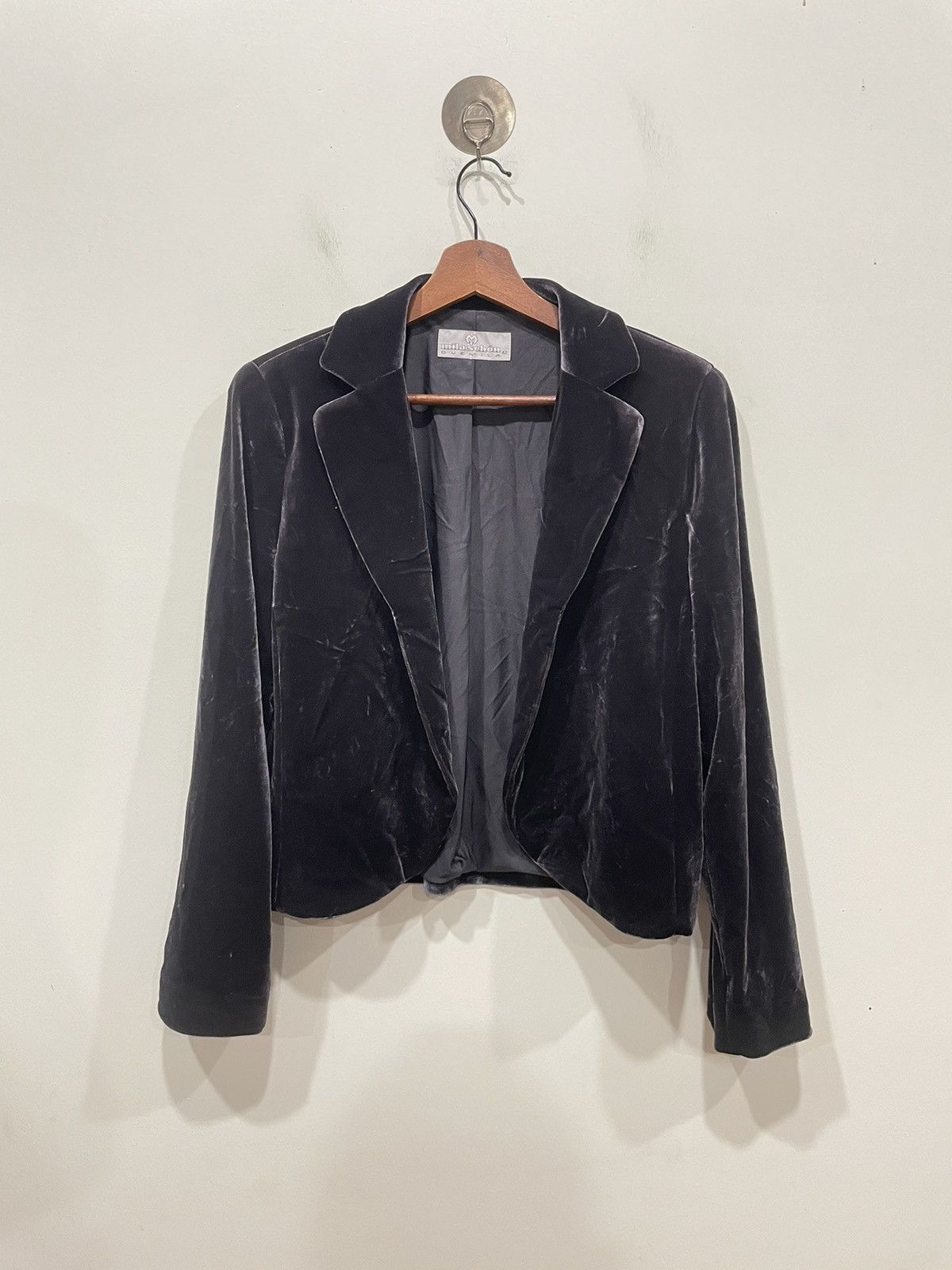 Mila Schon Mila Schon Black Velvet Jacket Size M / US 6-8 / IT 42-44 - 1 Thumbnail