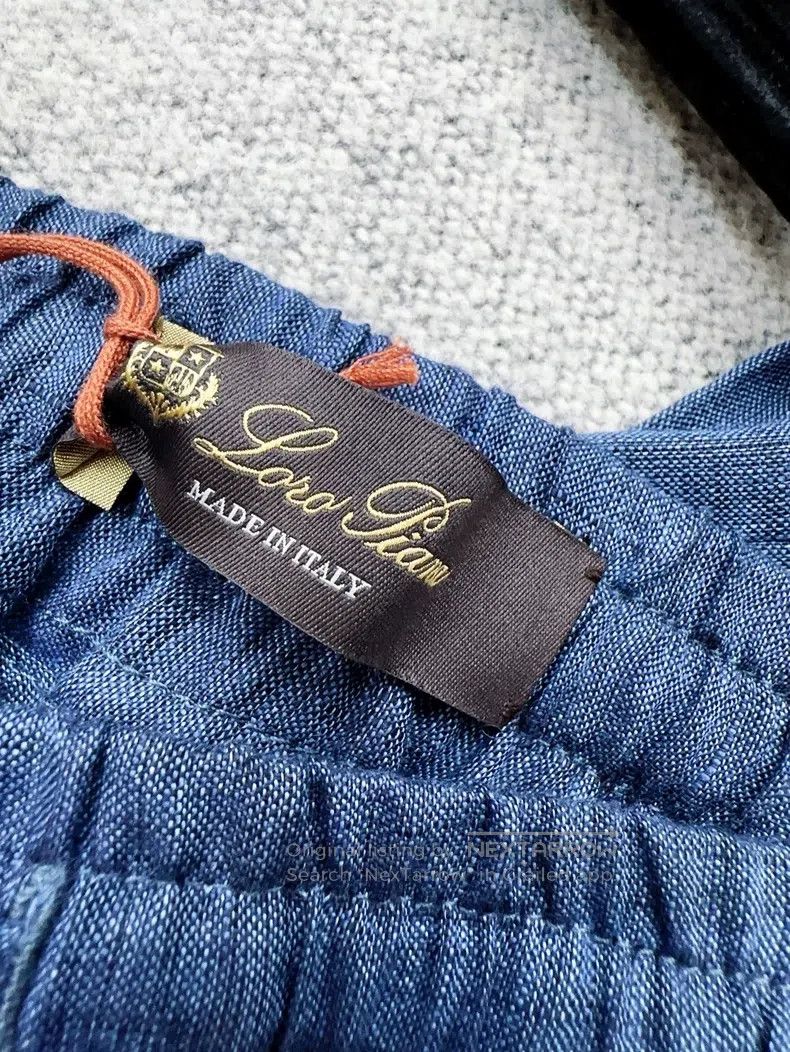 Loro Piana Loro Piana Denim Blue Linen Wide Leg Trousers Size 27" / US 4 / IT 40 - 5 Thumbnail