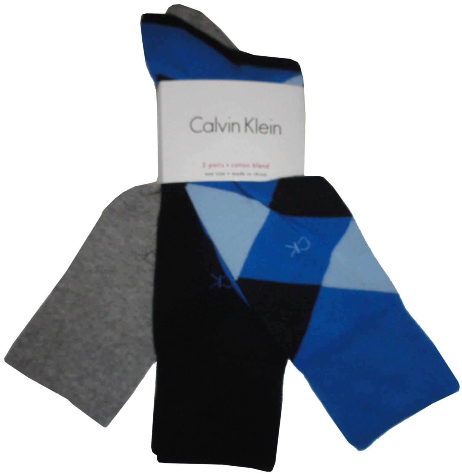Calvin Klein Calvin Klein Mens Trouser Dress Socks Argyle Assorted 3 pack Size ONE SIZE - 1 Thumbnail