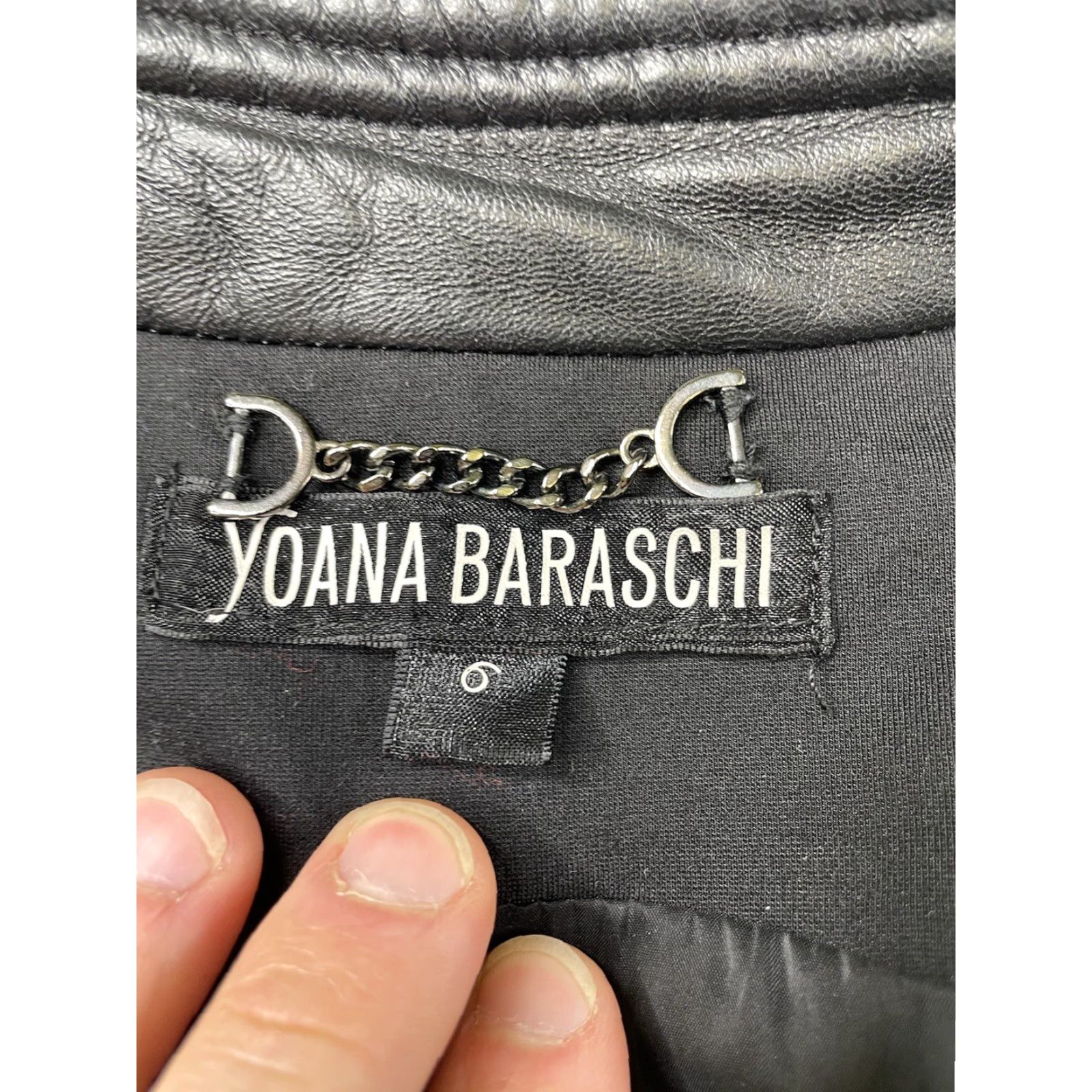 Vintage Yoana Baraschi Jacket Biker Motorcycle Sport Blazer Black Knit Lambskin Lace Sz 6 Women Regular Size M / US 6-8 / IT 42-44 - 3 Thumbnail