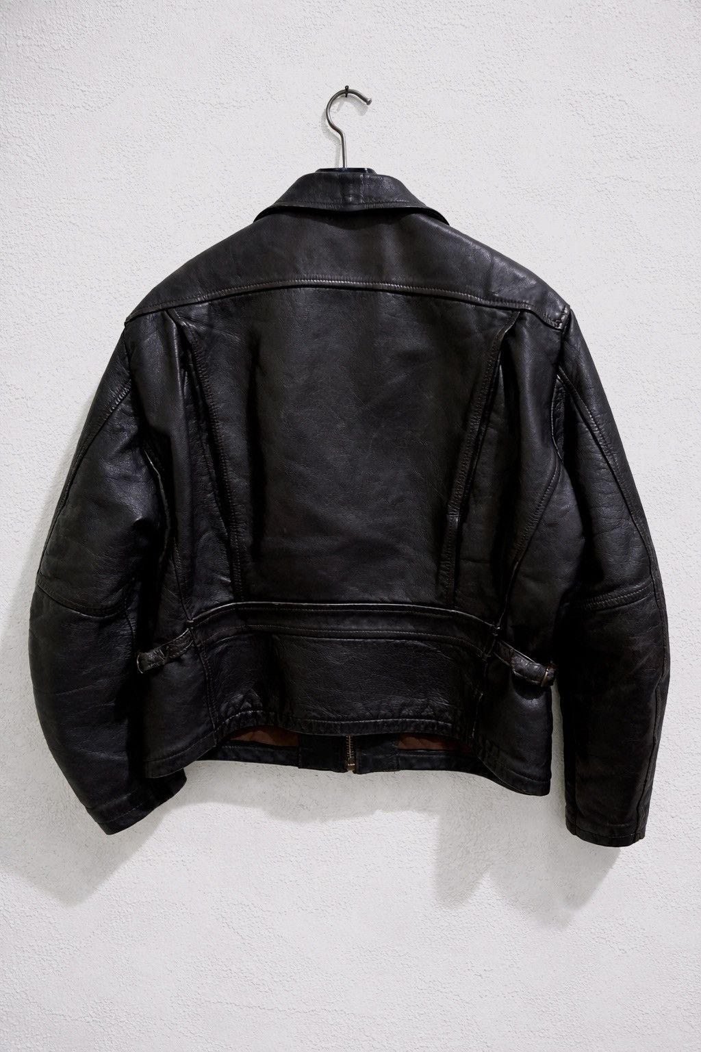 Schott VINTAGE 90's HALF BELT STEERHIDE LEATHER JACKET Size US L / EU 52-54 / 3 - 2 Thumbnail