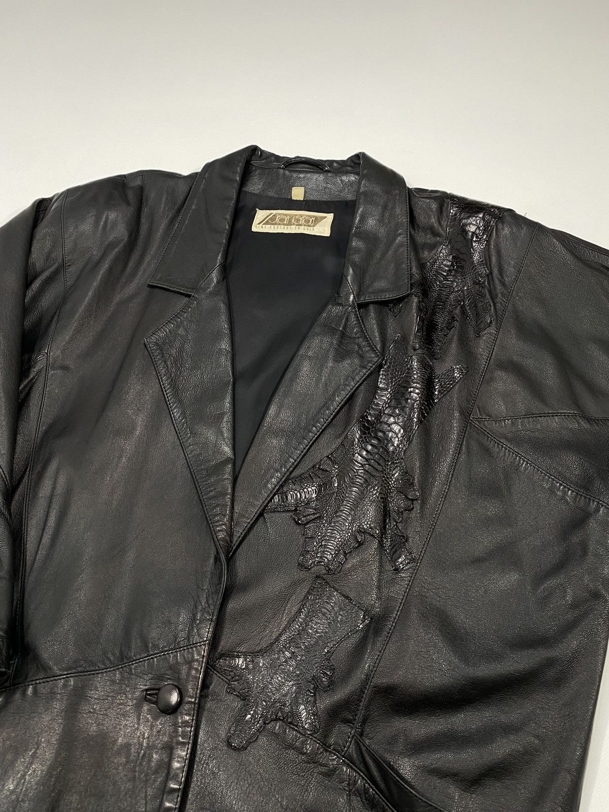 Vintage LASTDROP🔥 Vintage 80s 90s Oversized Leather Crocodile Jacket Size XXL / US 16-18 / IT 52-54 - 6 Thumbnail