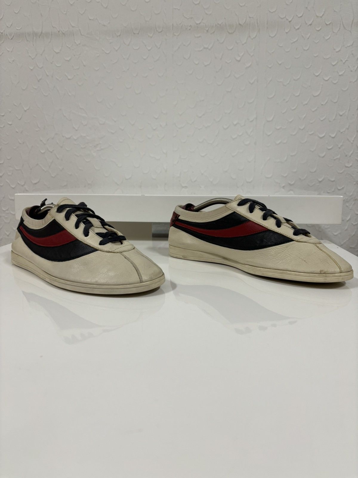Designer × Gucci × Paolo Gucci FALACER Web Hebron Leather Stripe Low-Top Sneakers Trainers Size US 7.5 / EU 40-41 - 4 Thumbnail