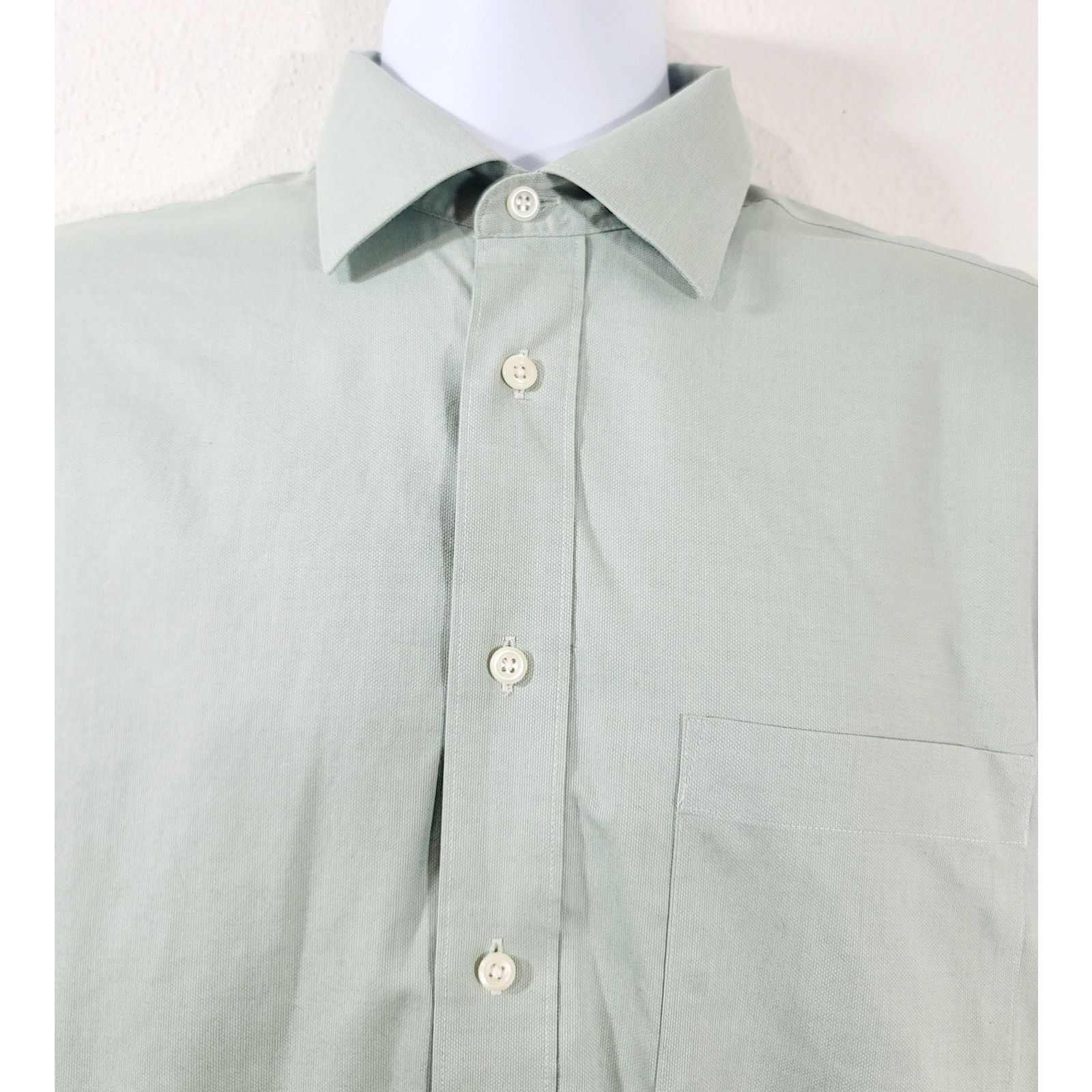 Other Joseph & Feiss Green 80's 2 Ply Button Up Shirt 15 34 35 Size US M / EU 48-50 / 2 - 2 Thumbnail