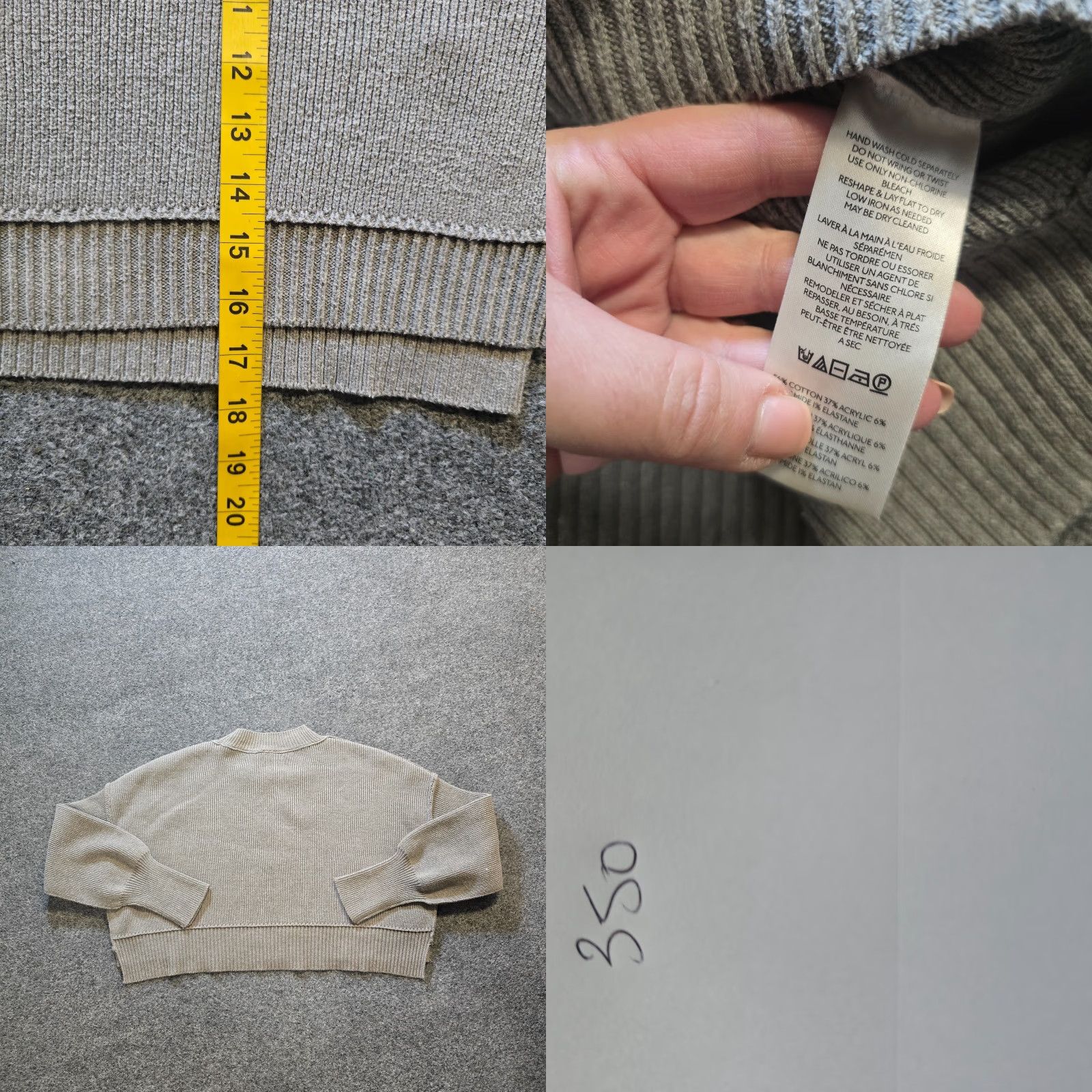 Free People Free People Sweater Womens XS Gray Cropped Oversized Capsule Casual Minimal Shirt Hull? Size XS / US 0-2 / IT 36-38 - 8 Thumbnail