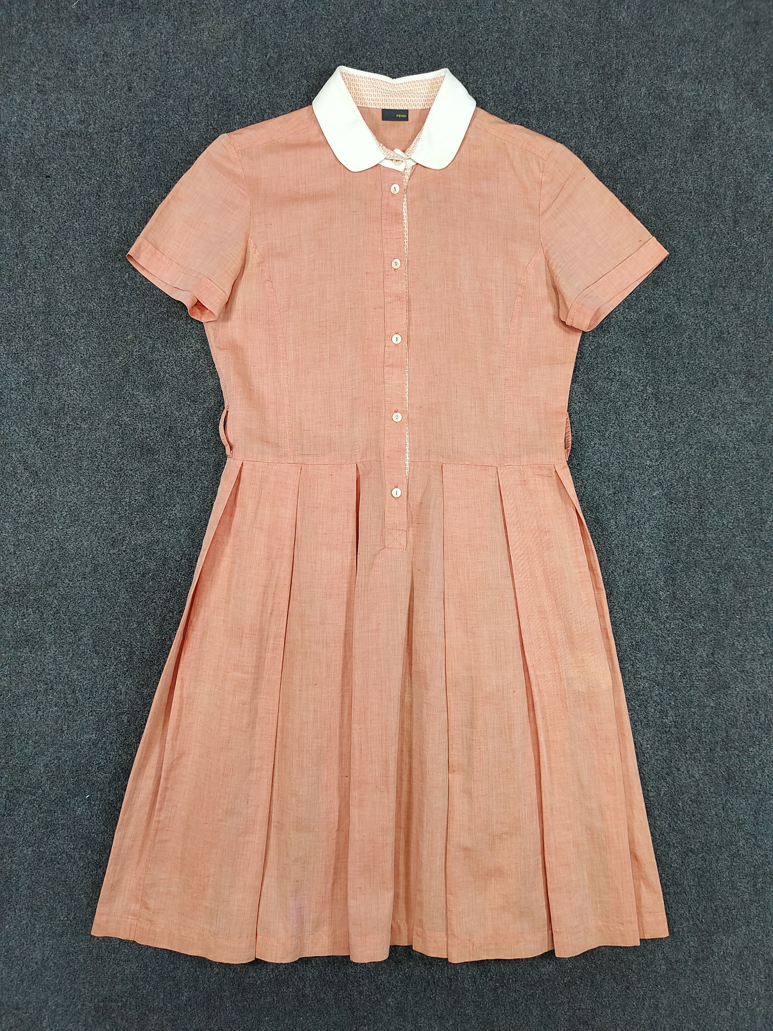 Fendi 2000s FENDI- Simonetta FF Trim Peter Pan Collar Dress Size S / US 4 / IT 40 - 5 Thumbnail