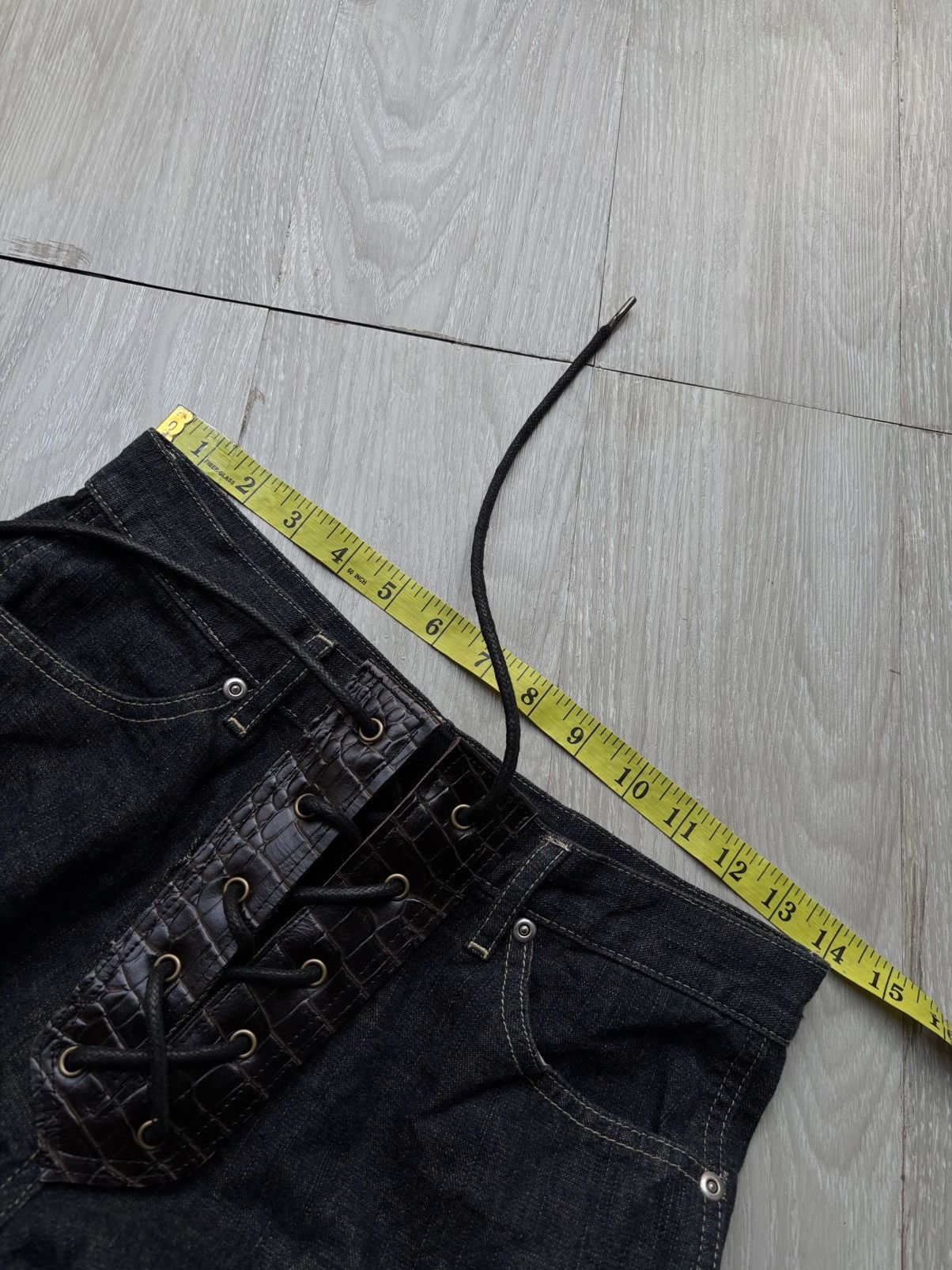 Japanese Brand VERTGARMENTS lace up flare jeans Size US 27 - 5 Thumbnail