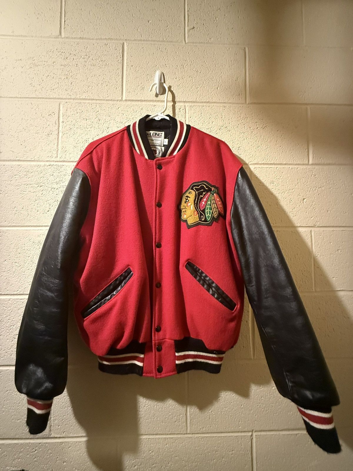 Chicago Blackhawks DeLong Leather Letterman Jacket