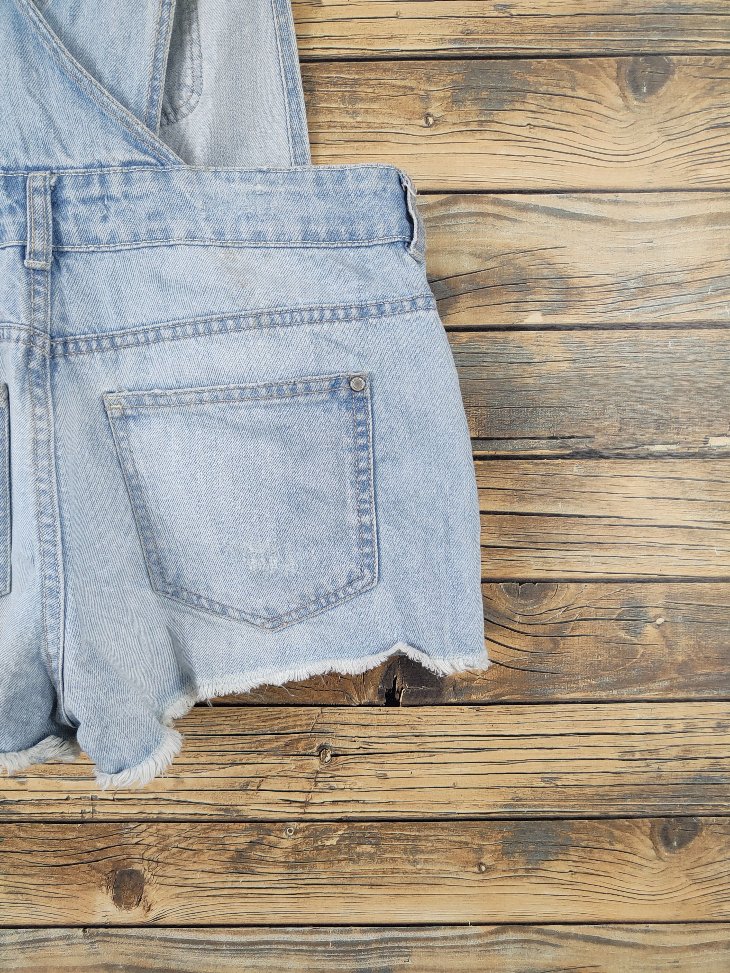 Bershka × Vintage Streetwear Vintage Bershka Blue Denim Shortall Jumpsuit Size 32" / US 10 / IT 46 - 12 Thumbnail