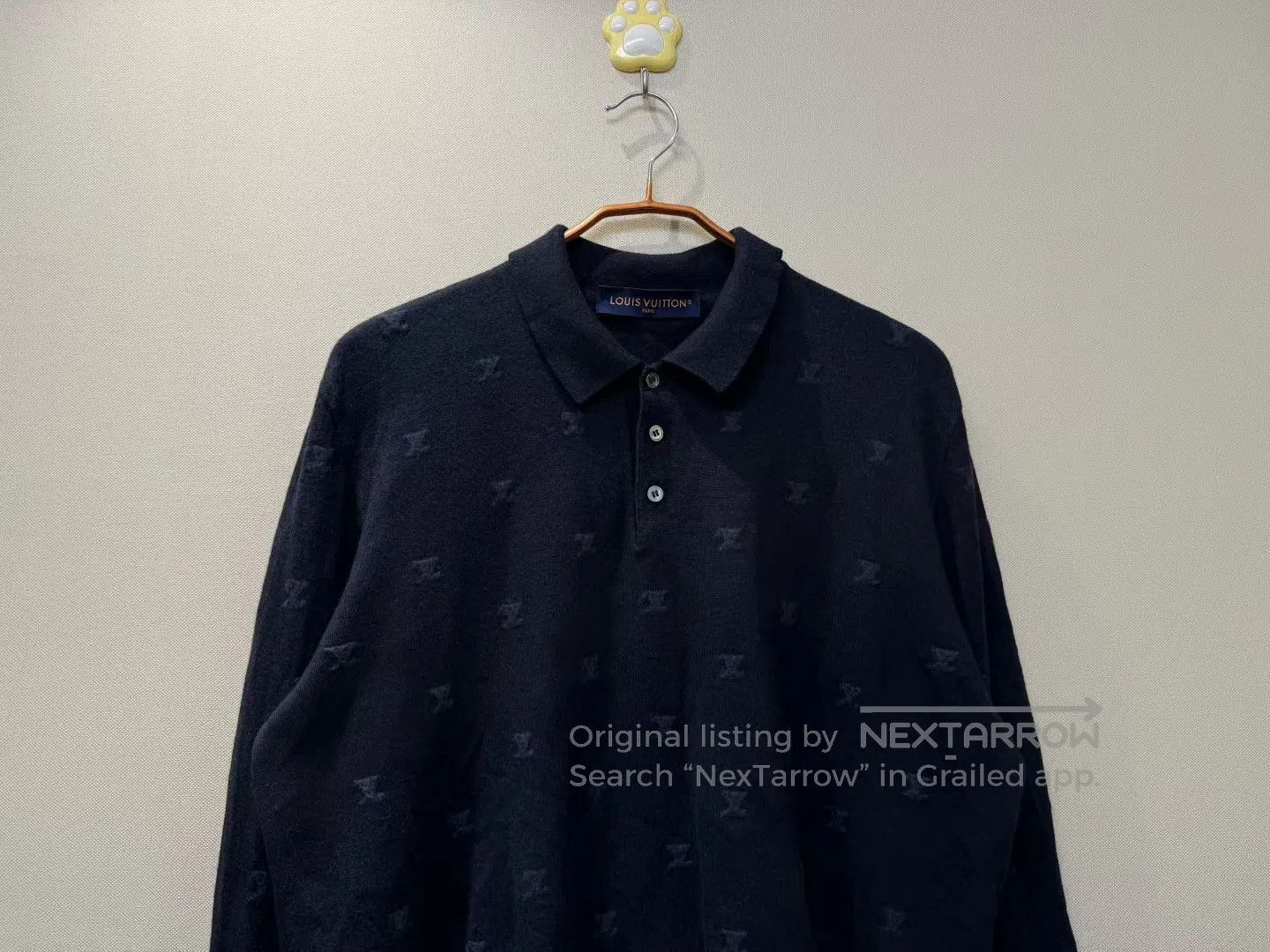 Louis Vuitton Louis Vuitton Blue Full Logo Polo Wool Sweater| Size US XXL / EU 58 / 5 - 2 Thumbnail