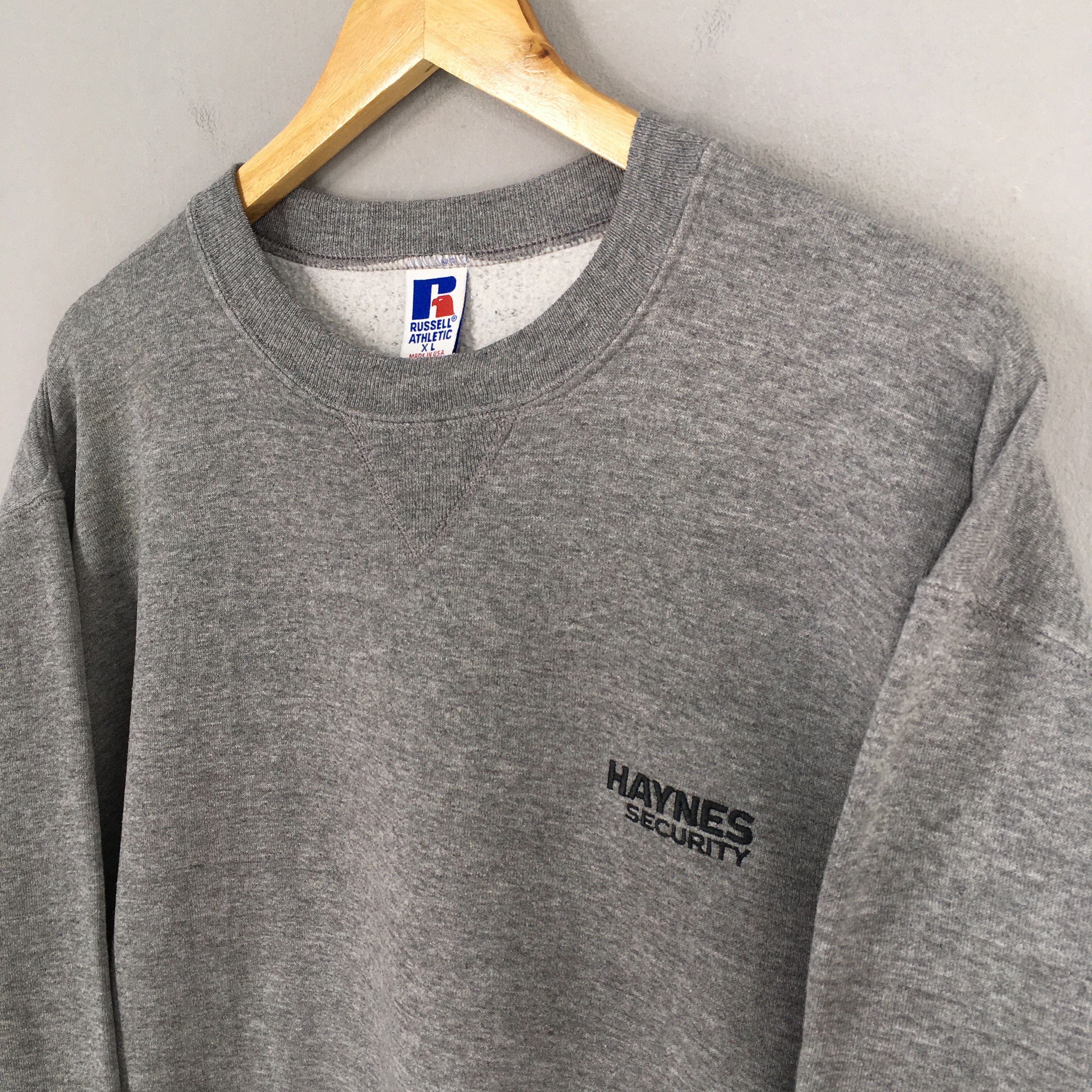 Russell Athletic Vintage 90s Russell Athletic Gray Plain Sweatshirt XL Size US XL / EU 56 / 4 - 3 Thumbnail