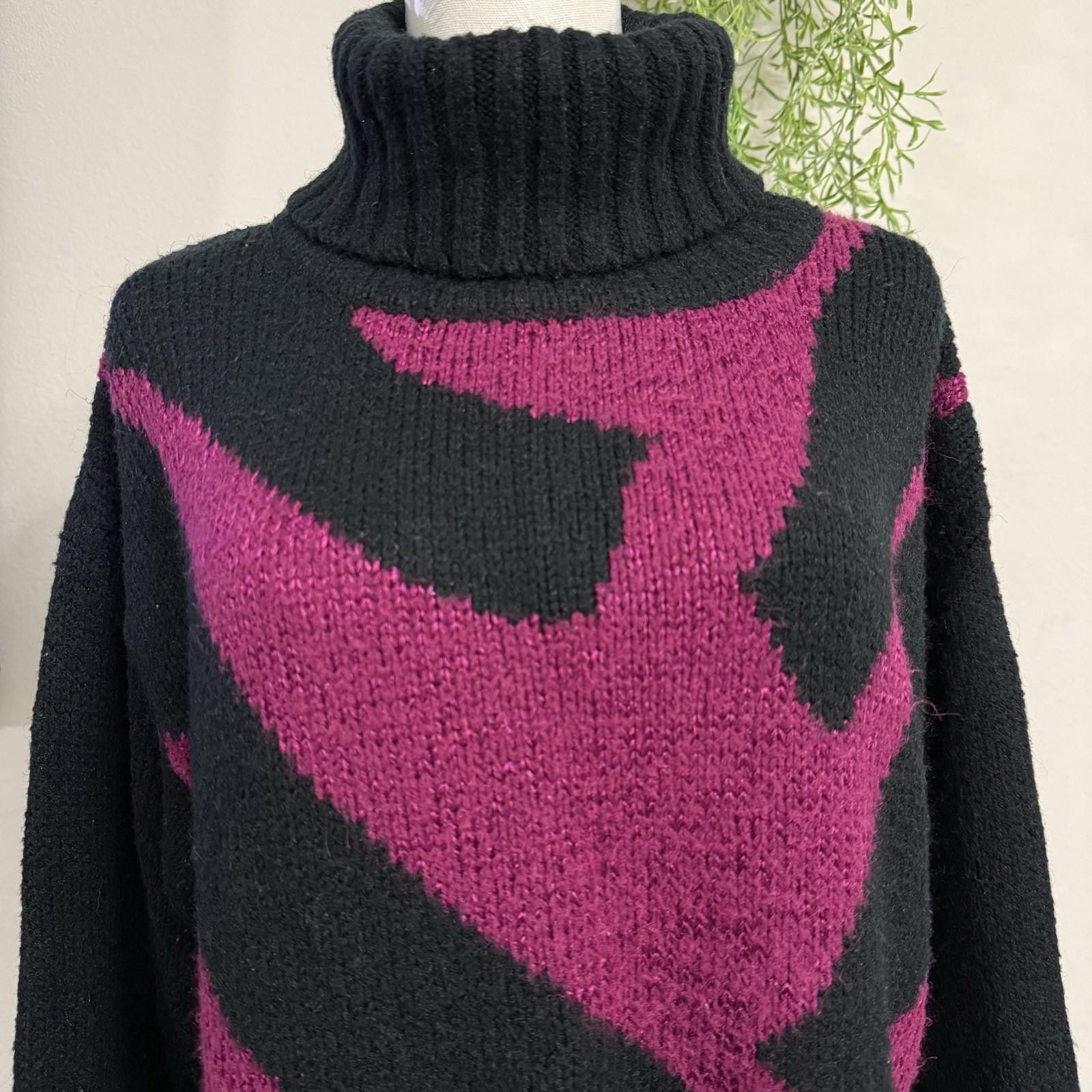 Designer Geometric Manor park Turtle Neck Sweater Large Size L / US 10 / IT 46 - 4 Thumbnail