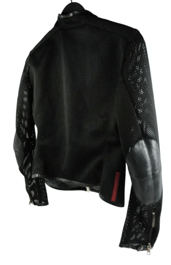 Leather × Prada × Vintage Prada Jacket Biker Leather 1999 Miu Miu Red Tab Sport EX0010 Size M / US 6-8 / IT 42-44 - 1 Thumbnail