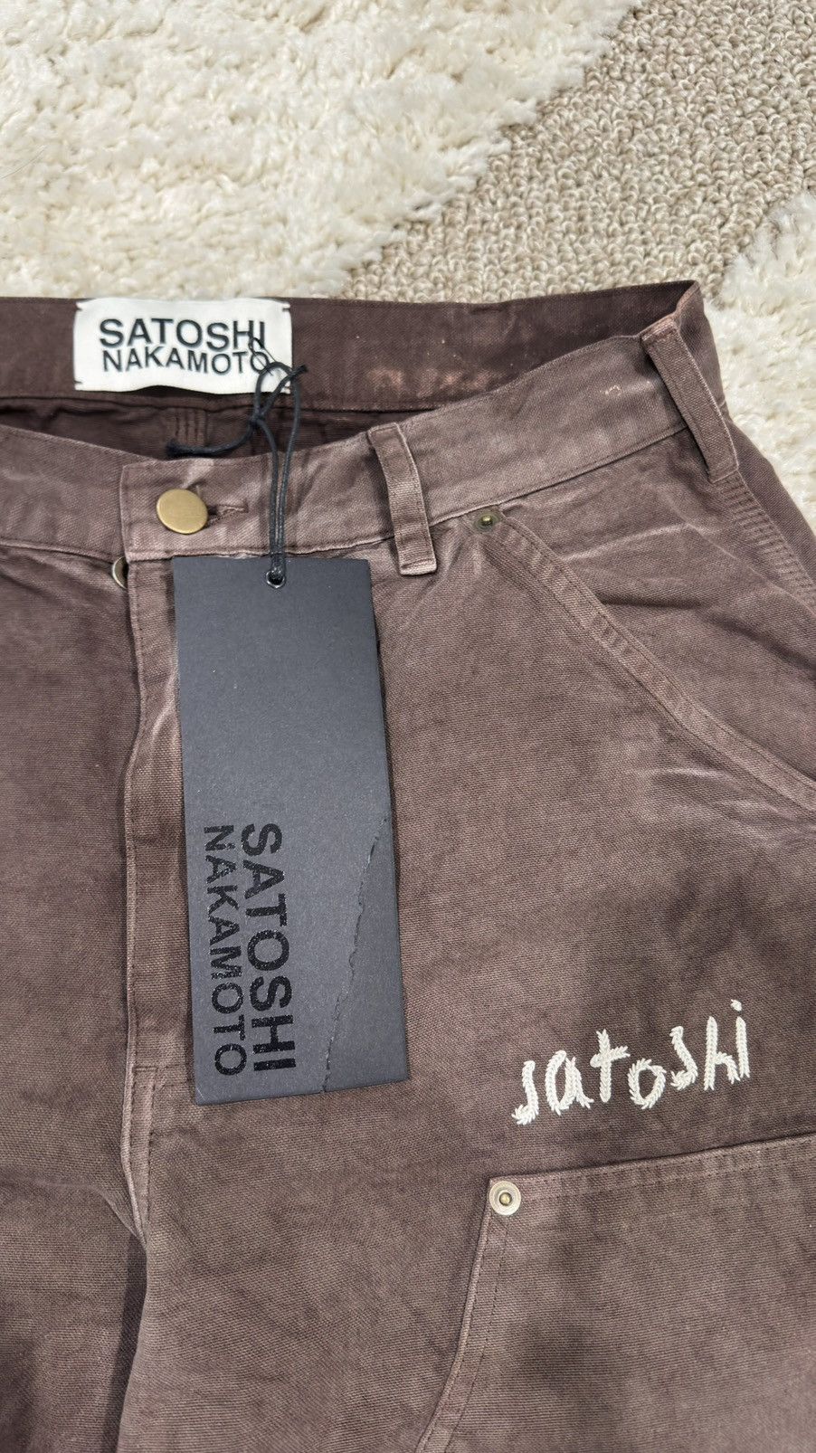Satoshi Nakamoto Satoshi Nakamoto Studded Brown Carpenter Pants Size US 32 / EU 48 - 6 Thumbnail