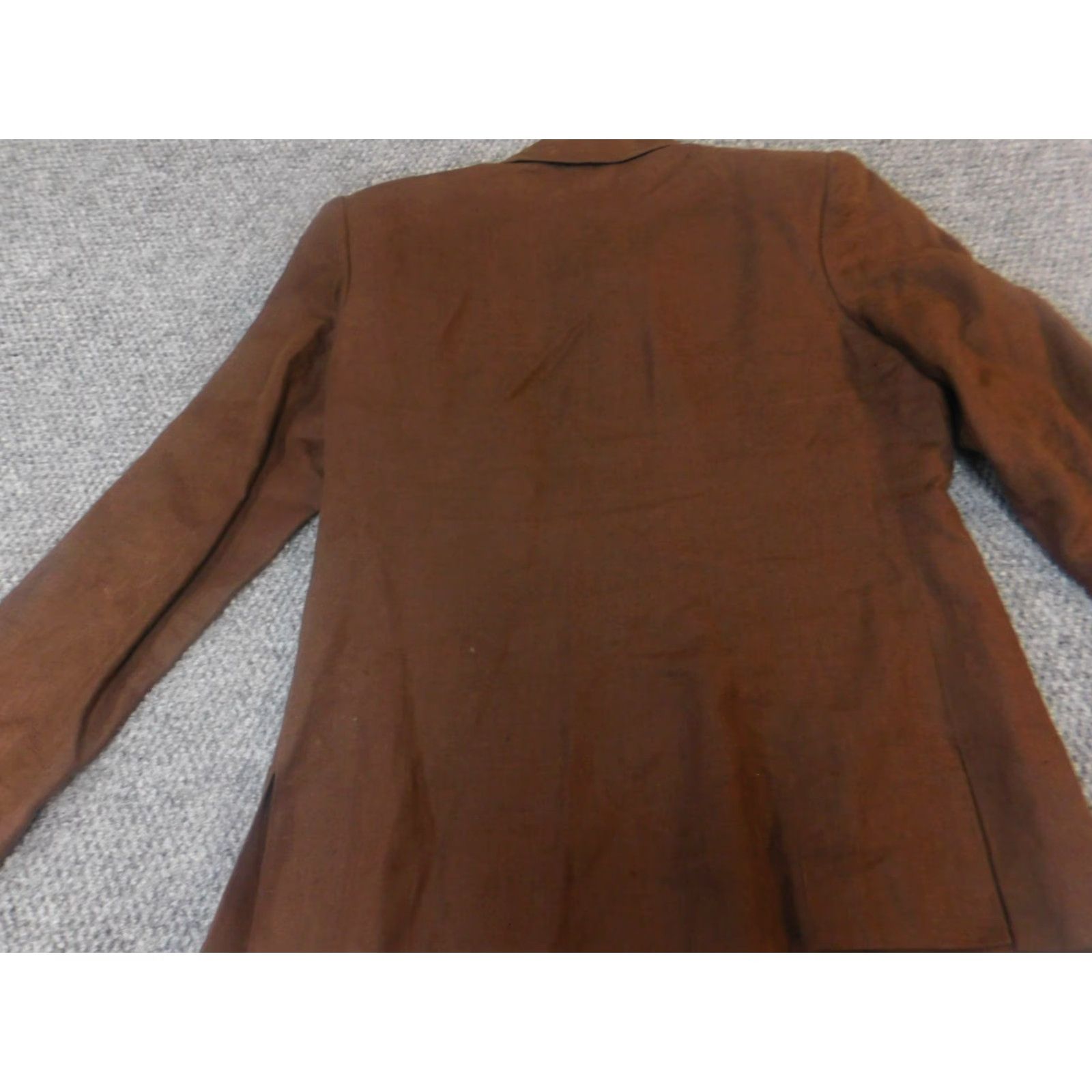 Talbots VINTAGE Talbots Jacket 6P Brown Linen Shoulder Pads Trench Coat Women Petite Mid-Length 5 Button Size M / US 6-8 / IT 42-44 - 7 Thumbnail