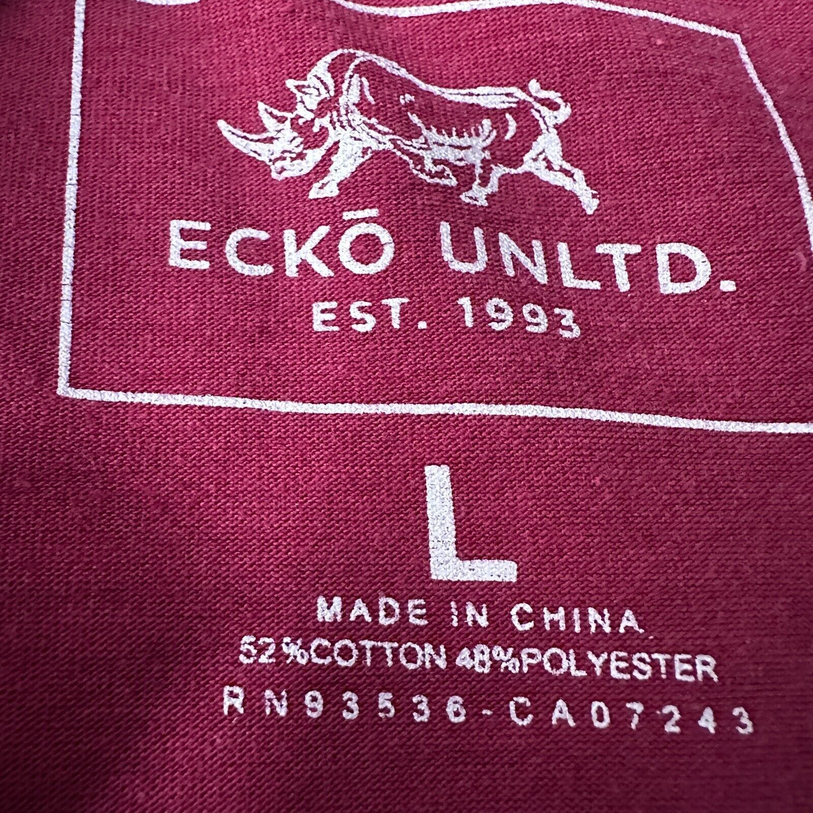 Ecko Unltd. Ecko Unltd 93 Heavyweight T-Shirt Mens L Red Long Sleeve Size US L / EU 52-54 / 3 - 6 Thumbnail