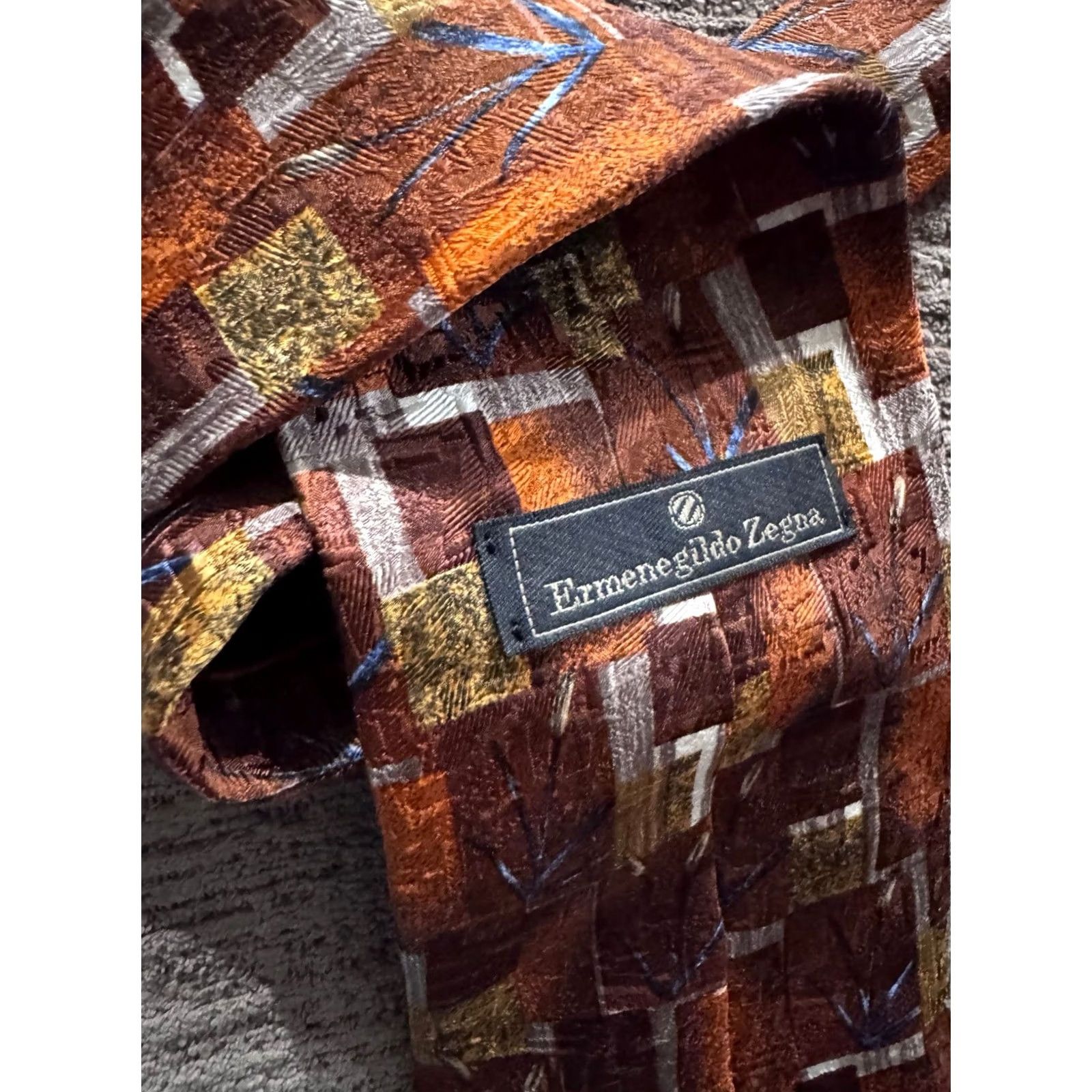 Ermenegildo Zegna Zegna Italy Fall Silk Tie Brooks Brothers Fall Diamond Pattern Silk Tie Silk Tie Mens Diamond Pattern Silk Tie Size ONE SIZE - 4 Thumbnail