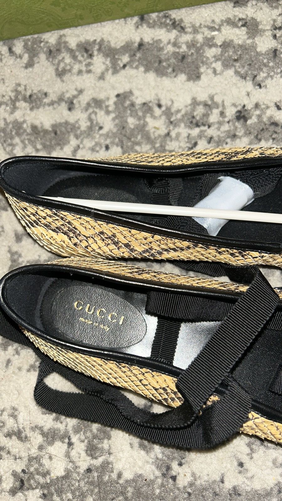 Gucci Gucci Evi Snakeskin Phyton Ballet Flats Size US 10 / IT 40 - 4 Thumbnail