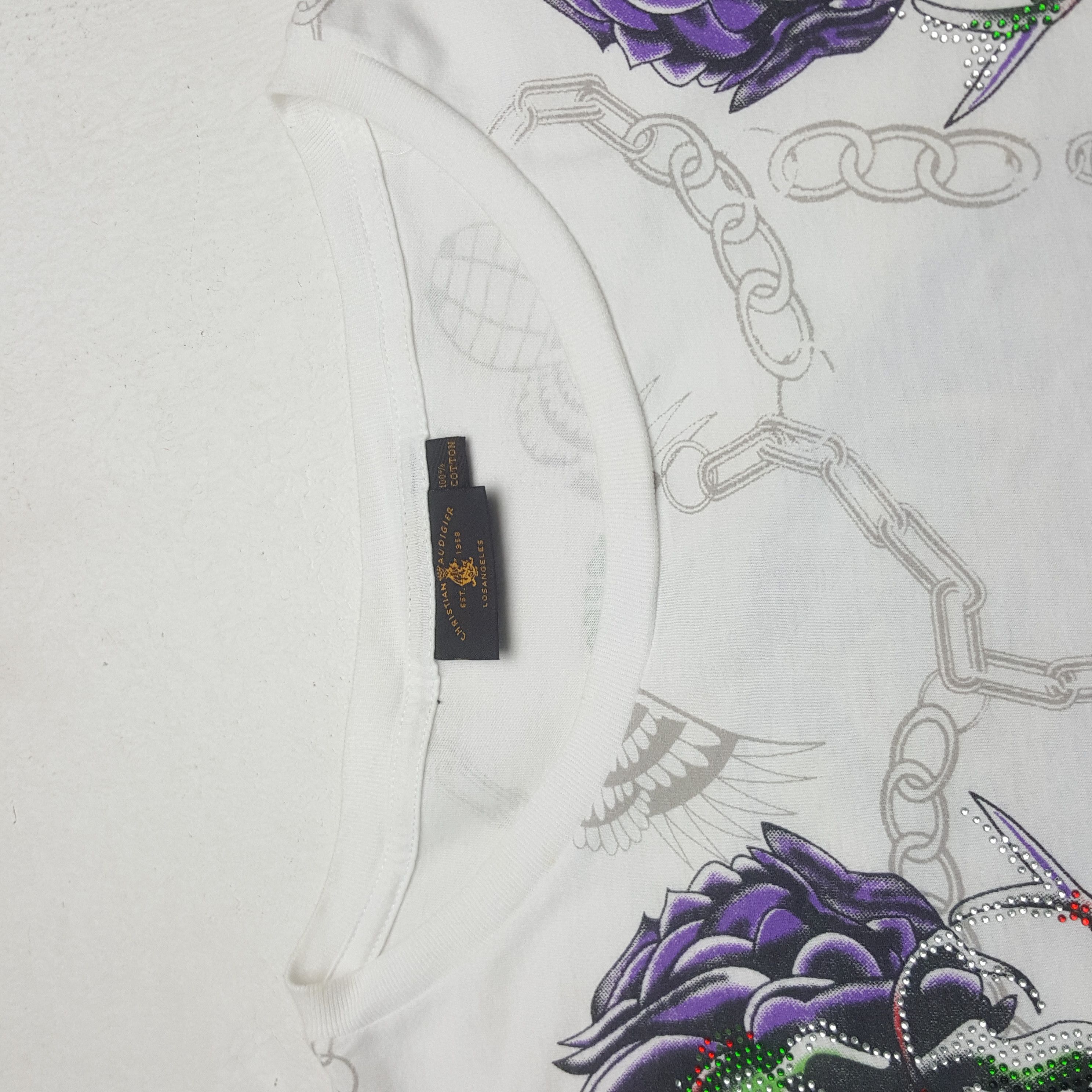 Christian Audigier Vintage Christian Audigier Los Angeles Skull Tshirt RR9 Size US L / EU 52-54 / 3 - 5 Thumbnail