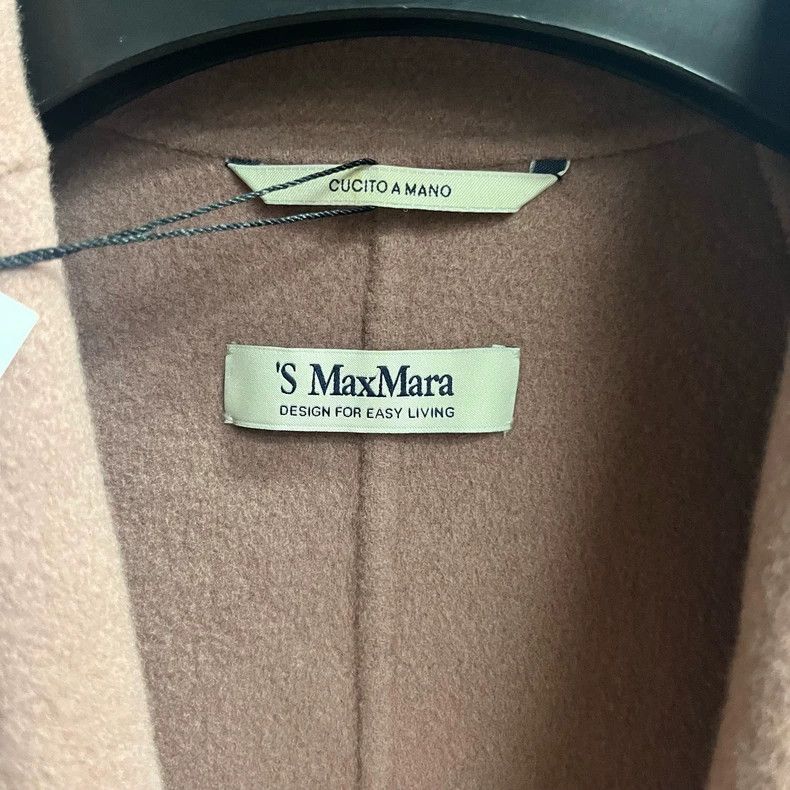 Max Mara Max Mara Long coat with lotus root pink lapel design Size L / US 10 / IT 46 - 3 Thumbnail